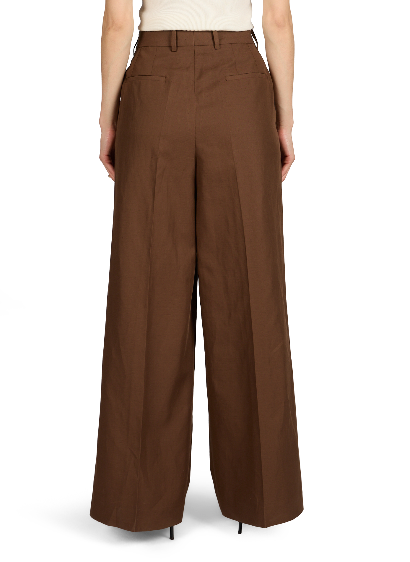 Wide-leg Tailored Trousers Rosa with Mid-rise Waist OFFICINE GENERALE Khaki