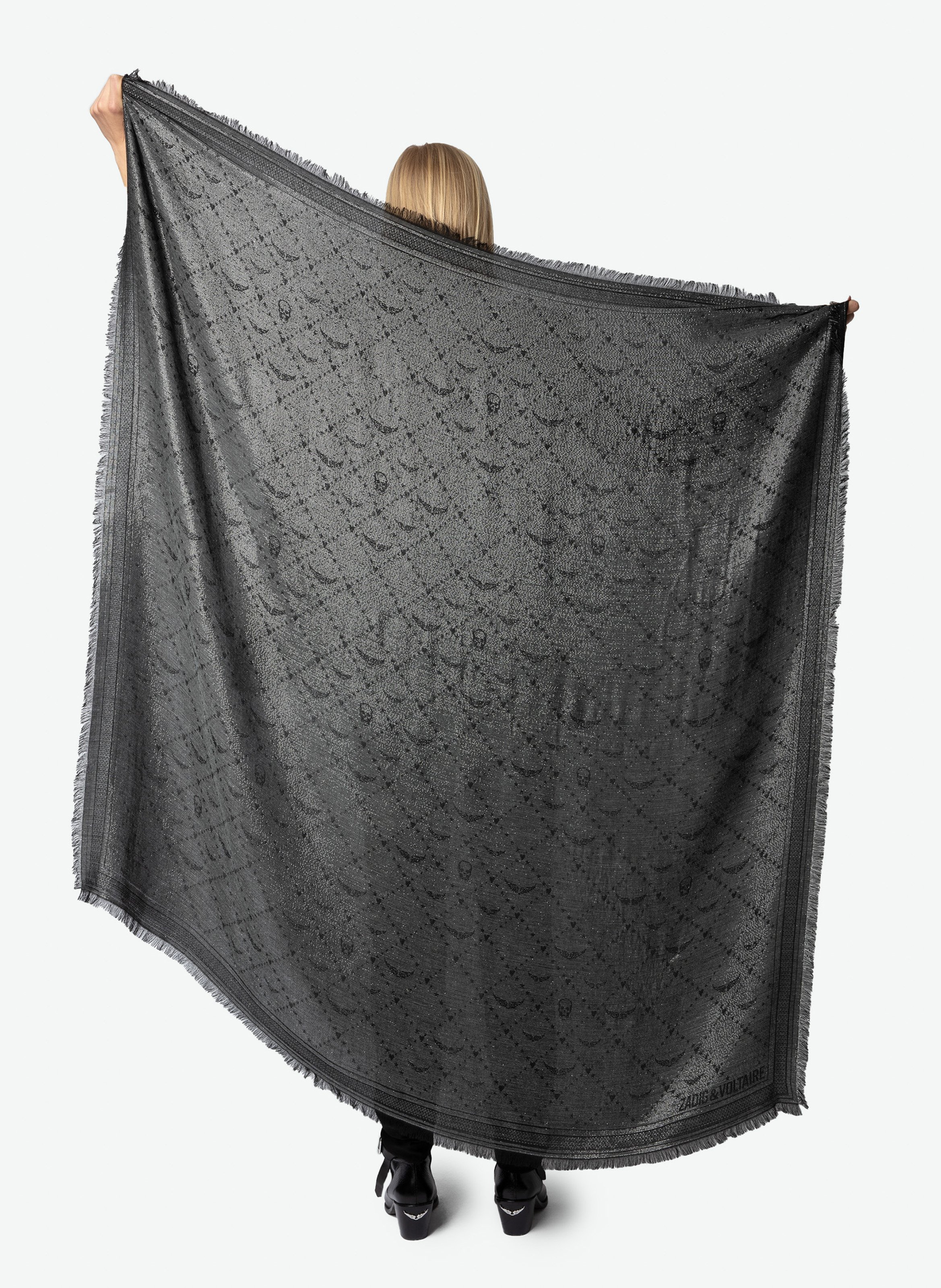 Foulard à motifs glenn ZADIG&VOLTAIRE Argent