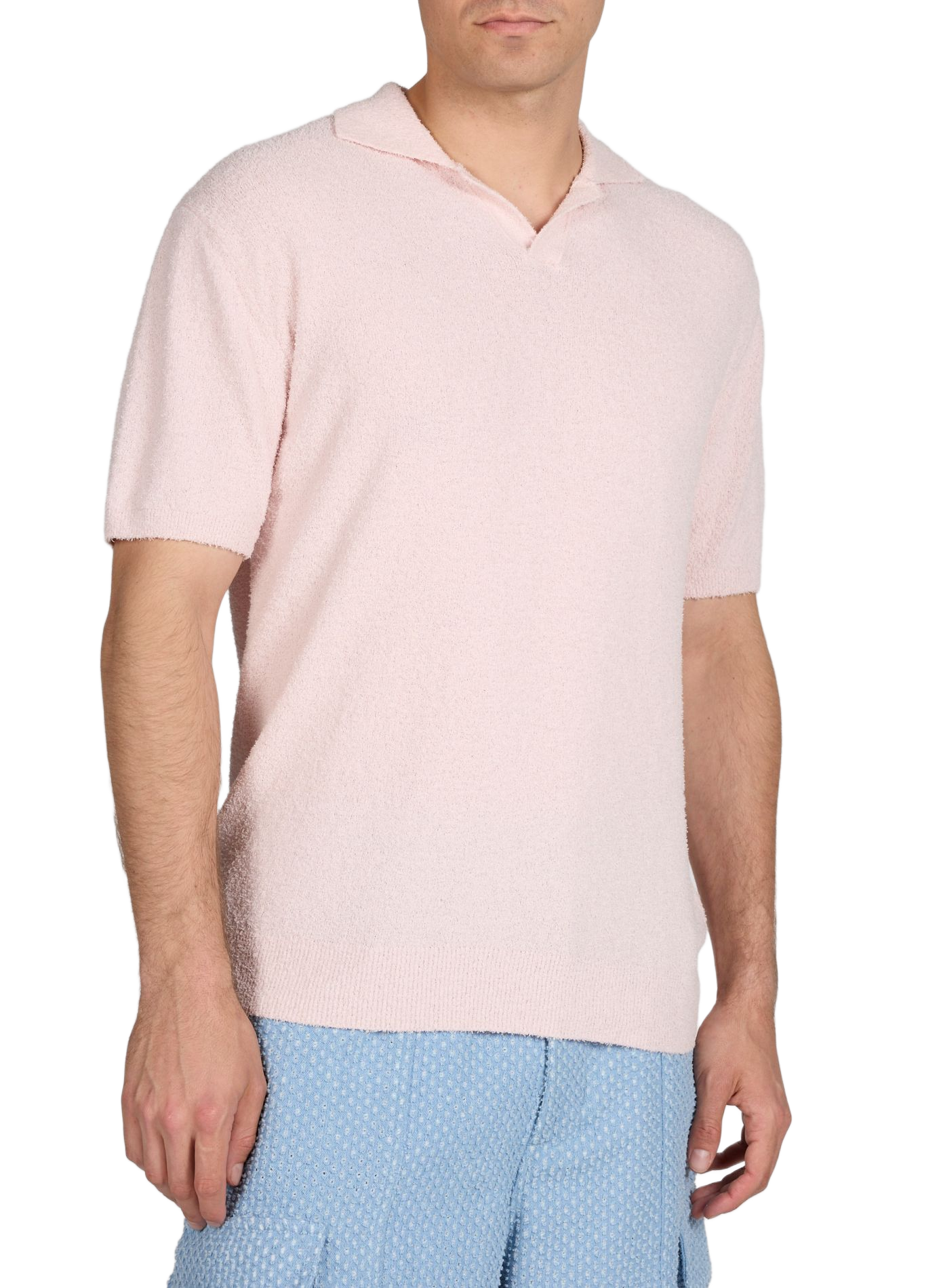 Polo à manches courtes en maille de coton mélangé CLOSED Rose