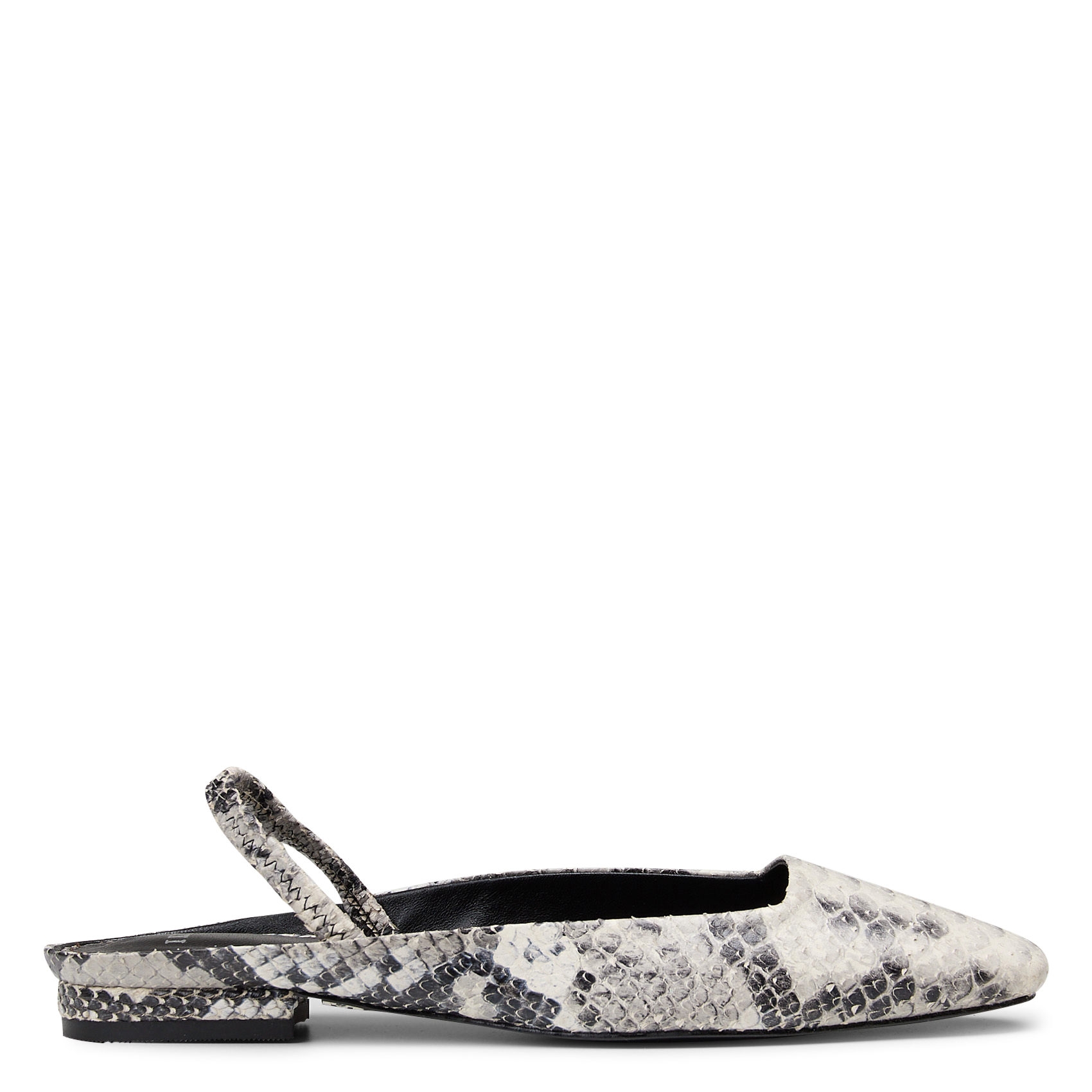 Ballerines slingbacks cuir effet python IKKS Blanc
