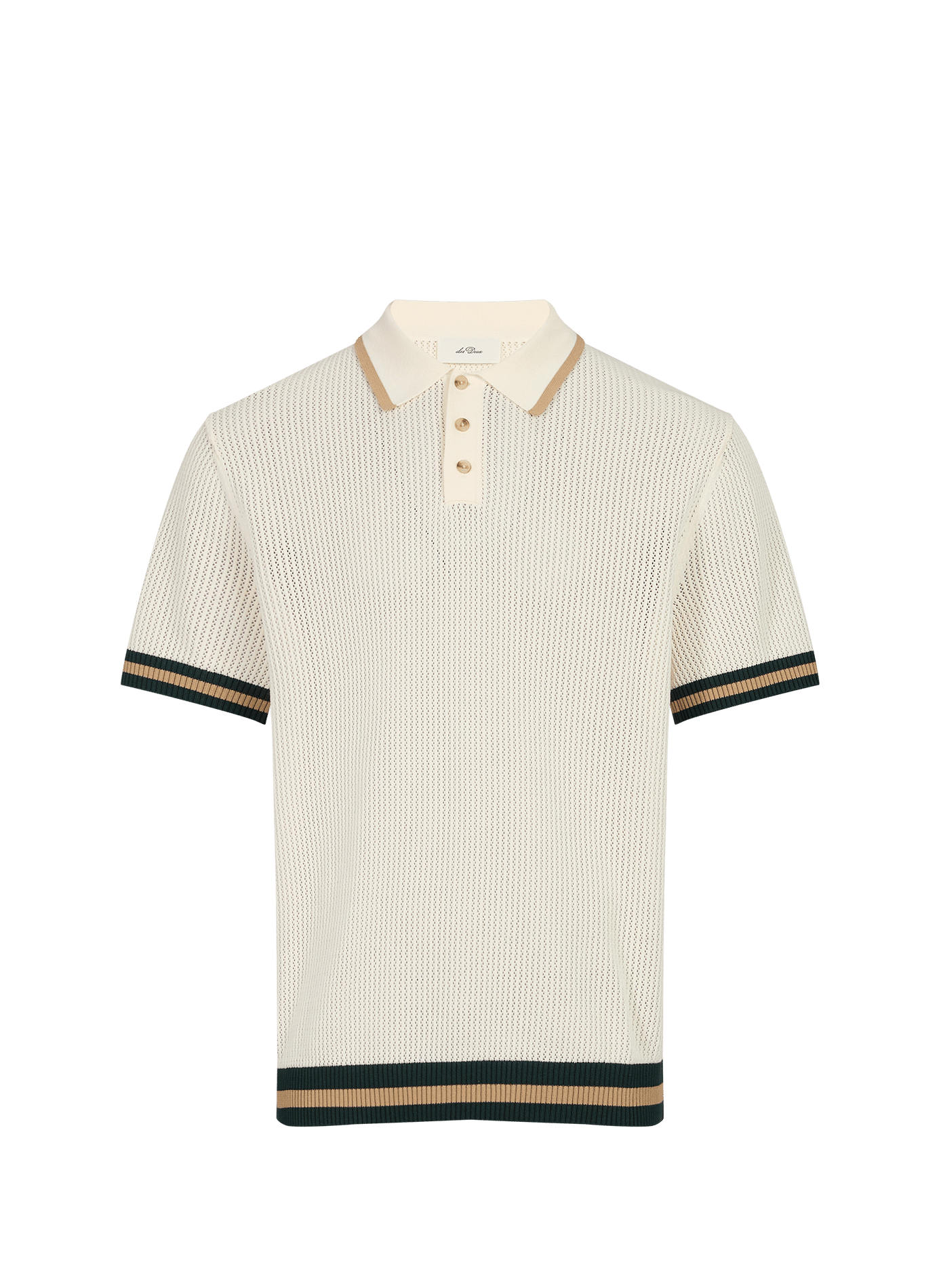 Short-sleeved cotton knit polo LES DEUX White