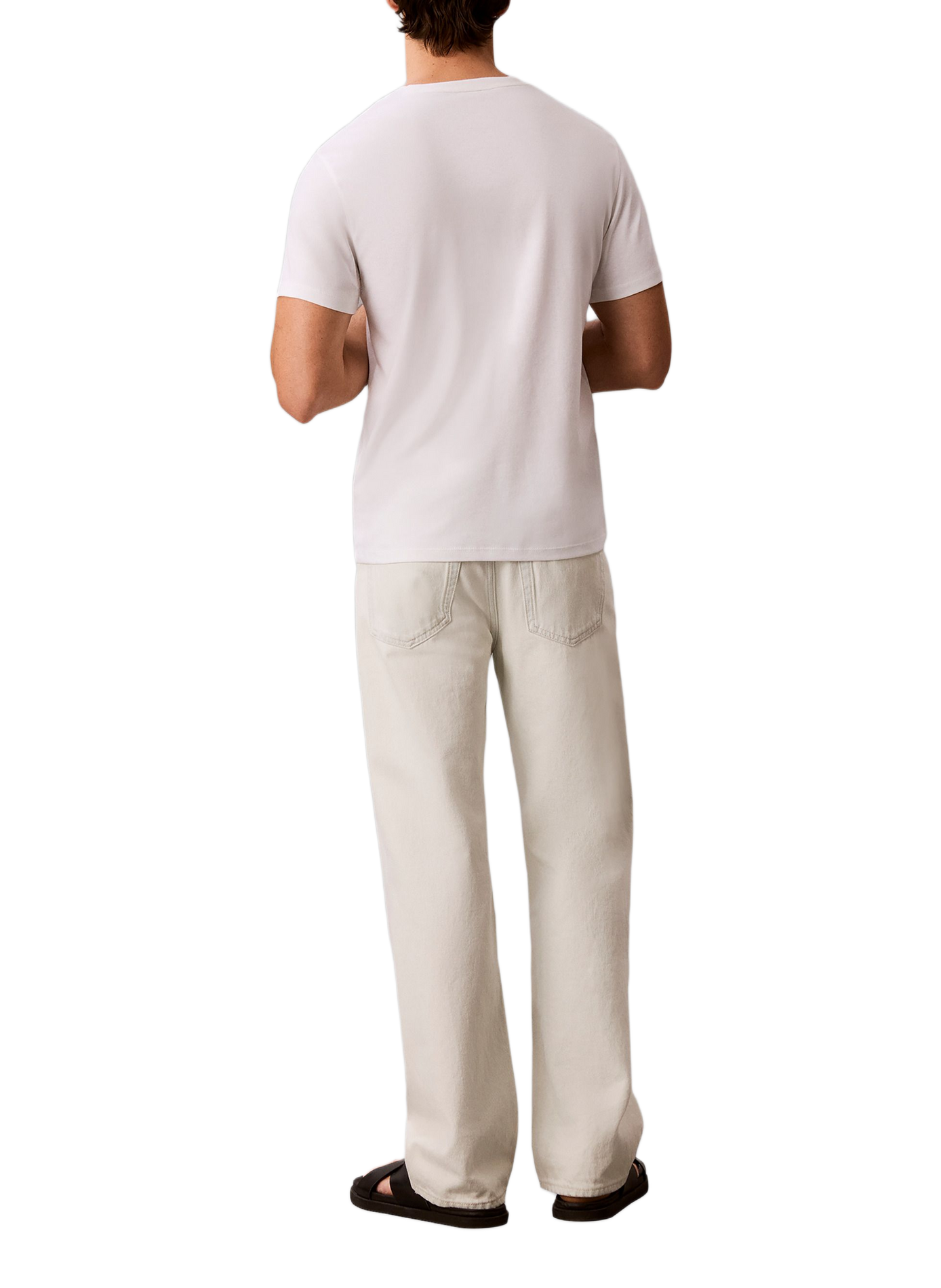 Gerades T-Shirt mit kurzen Ärmeln aus Baumwolle CALVIN KLEIN Weiss