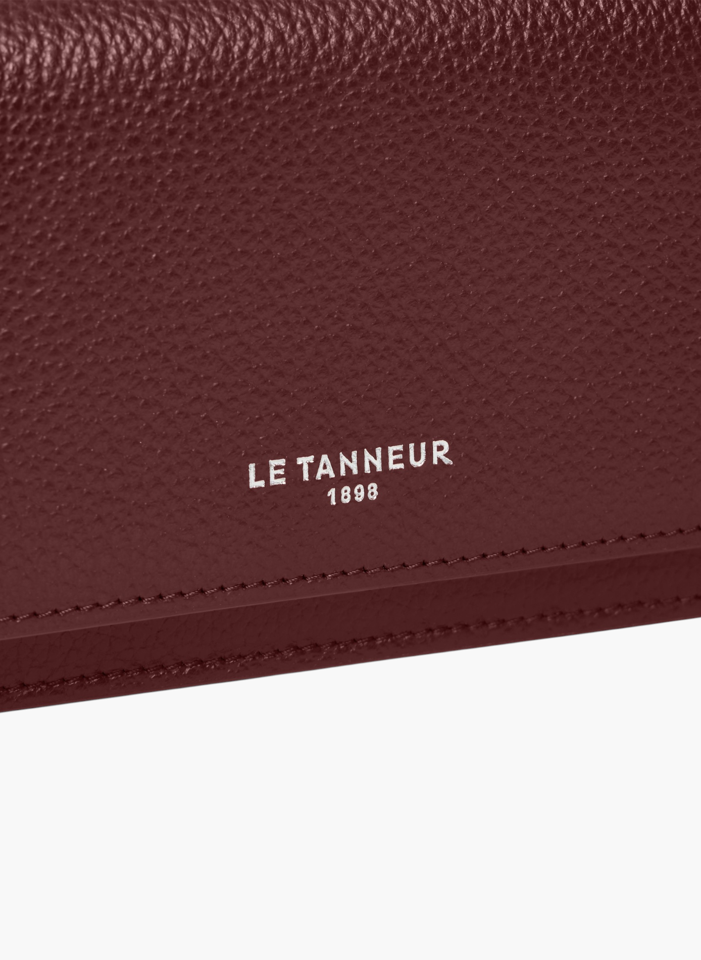 Porte cartes à rabat moyen modèle louison en cuir grainé LE TANNEUR Rouge