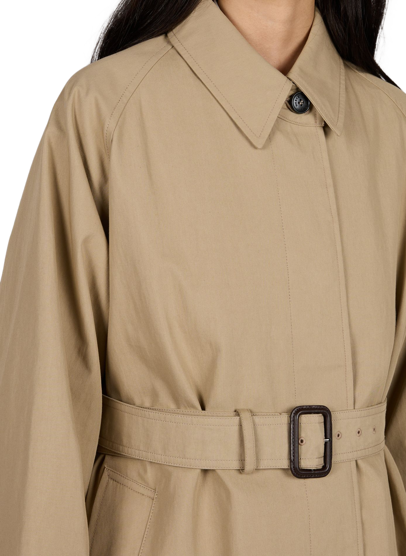 Trench long ceinturé en coton mélangé MAX MARA WEEK END Beige