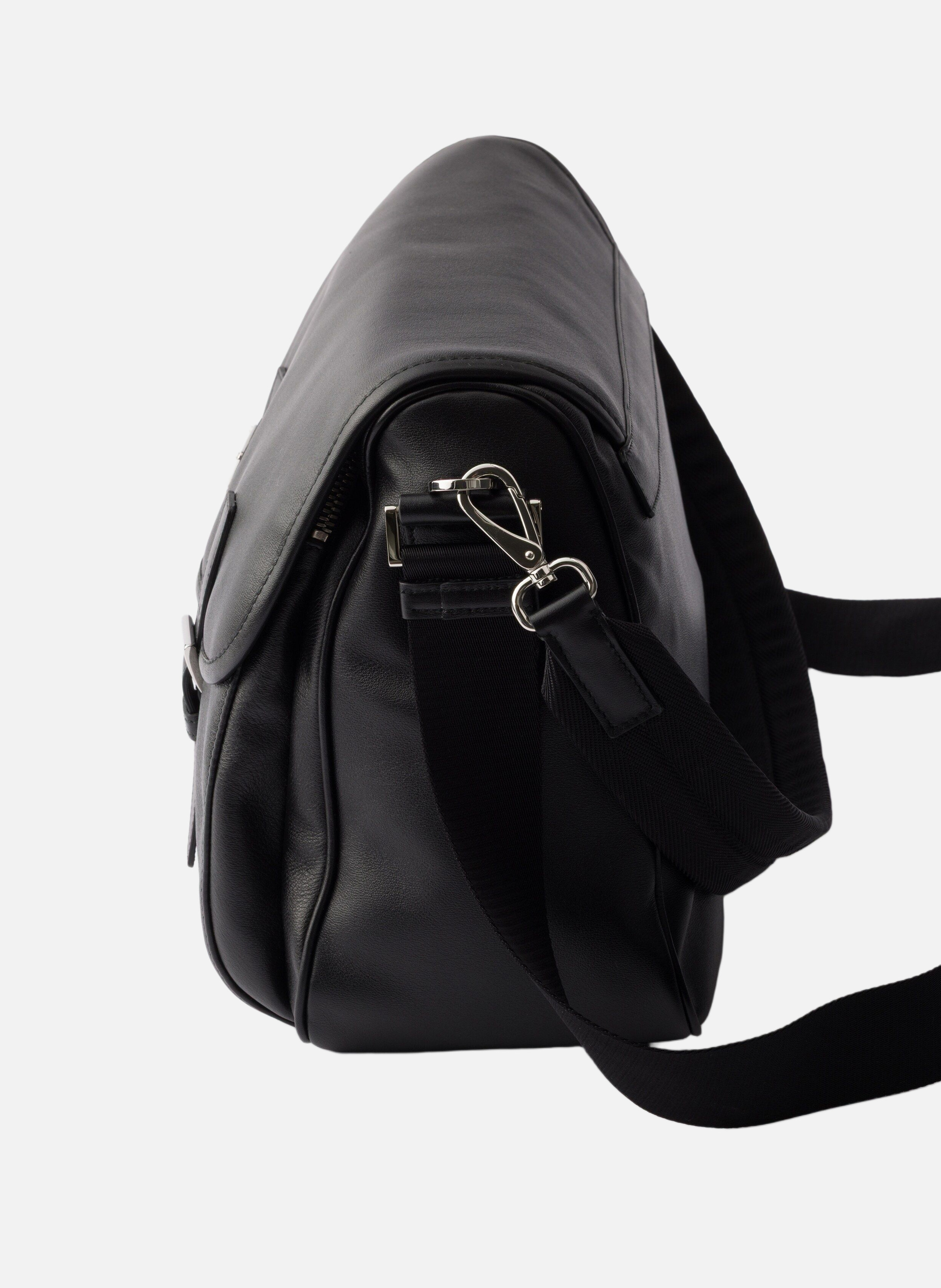 Sac porté épaule en cuir PRADA Noir