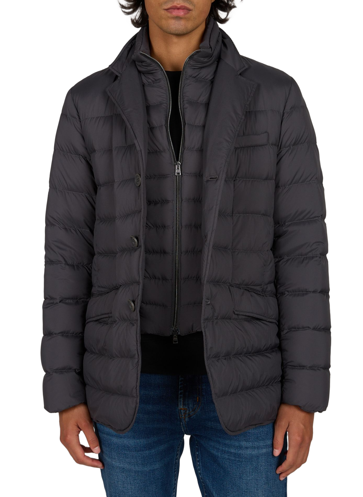 Straight puffer jacket with high neck HERNO Grey