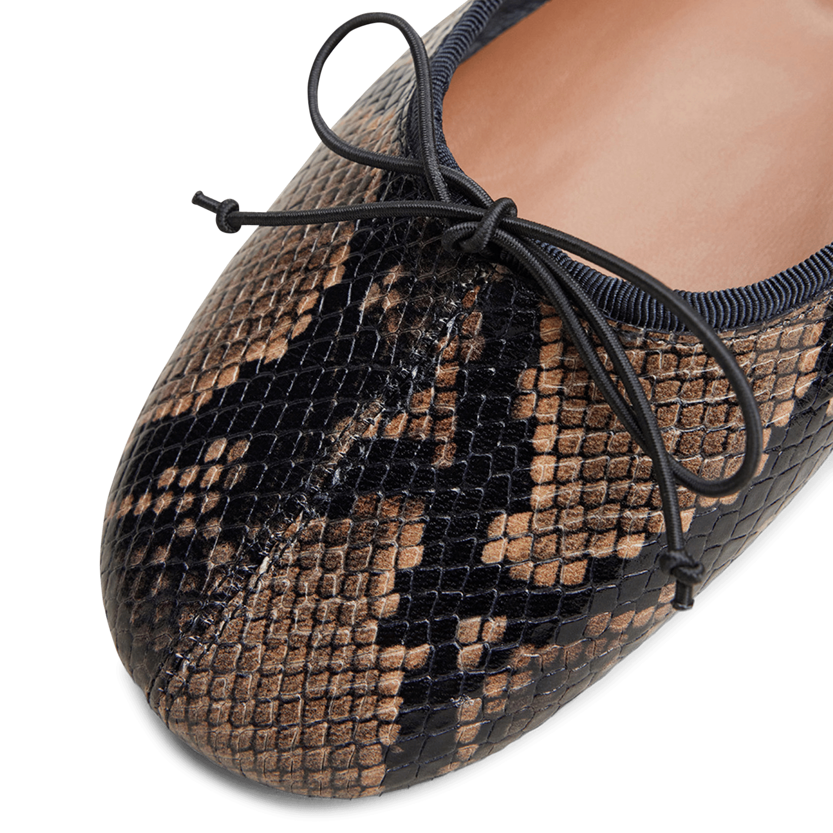 Ballerines python en cuir dallette JONAK Marron