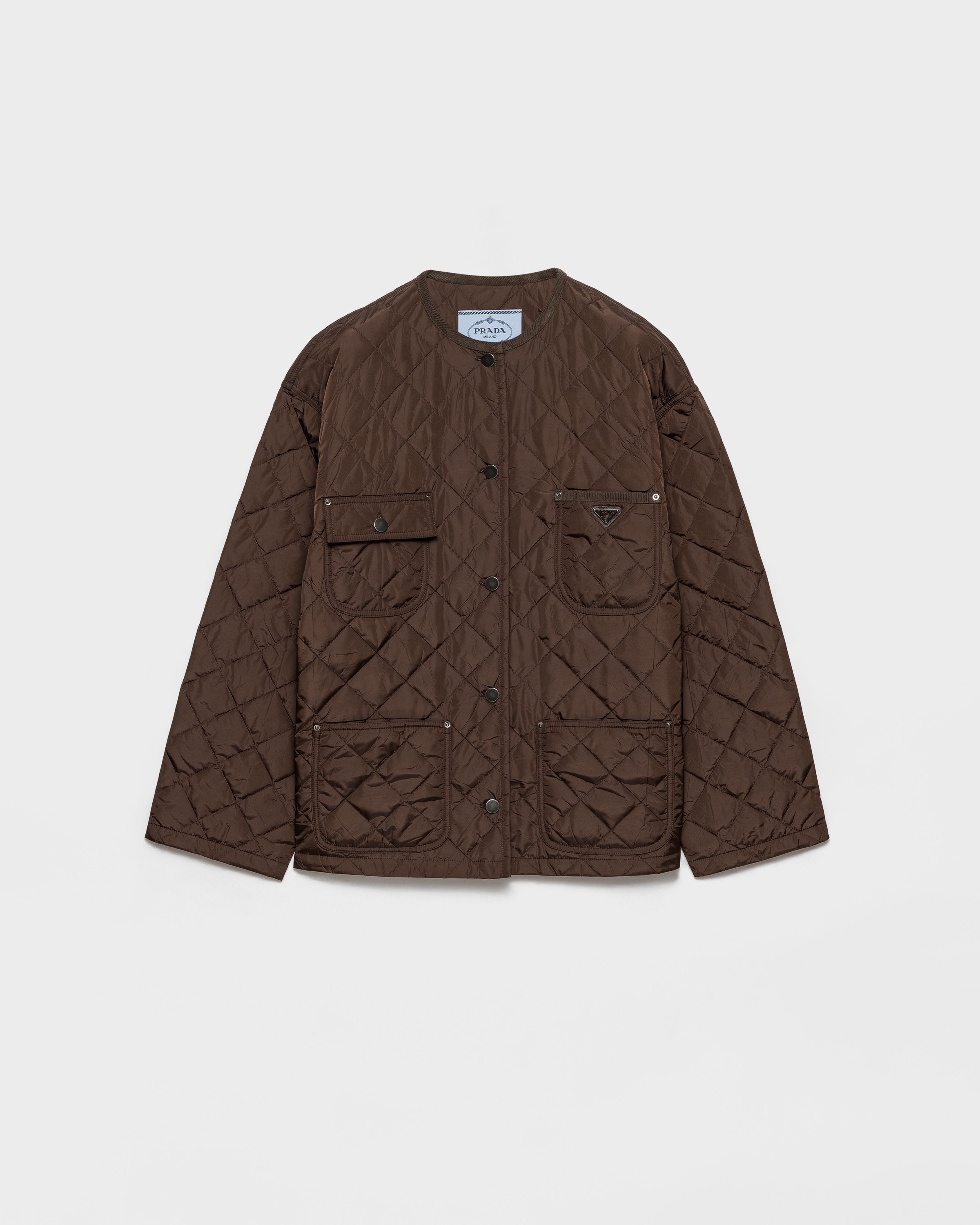 Veste légère matelassée en re-nylon PRADA Marron