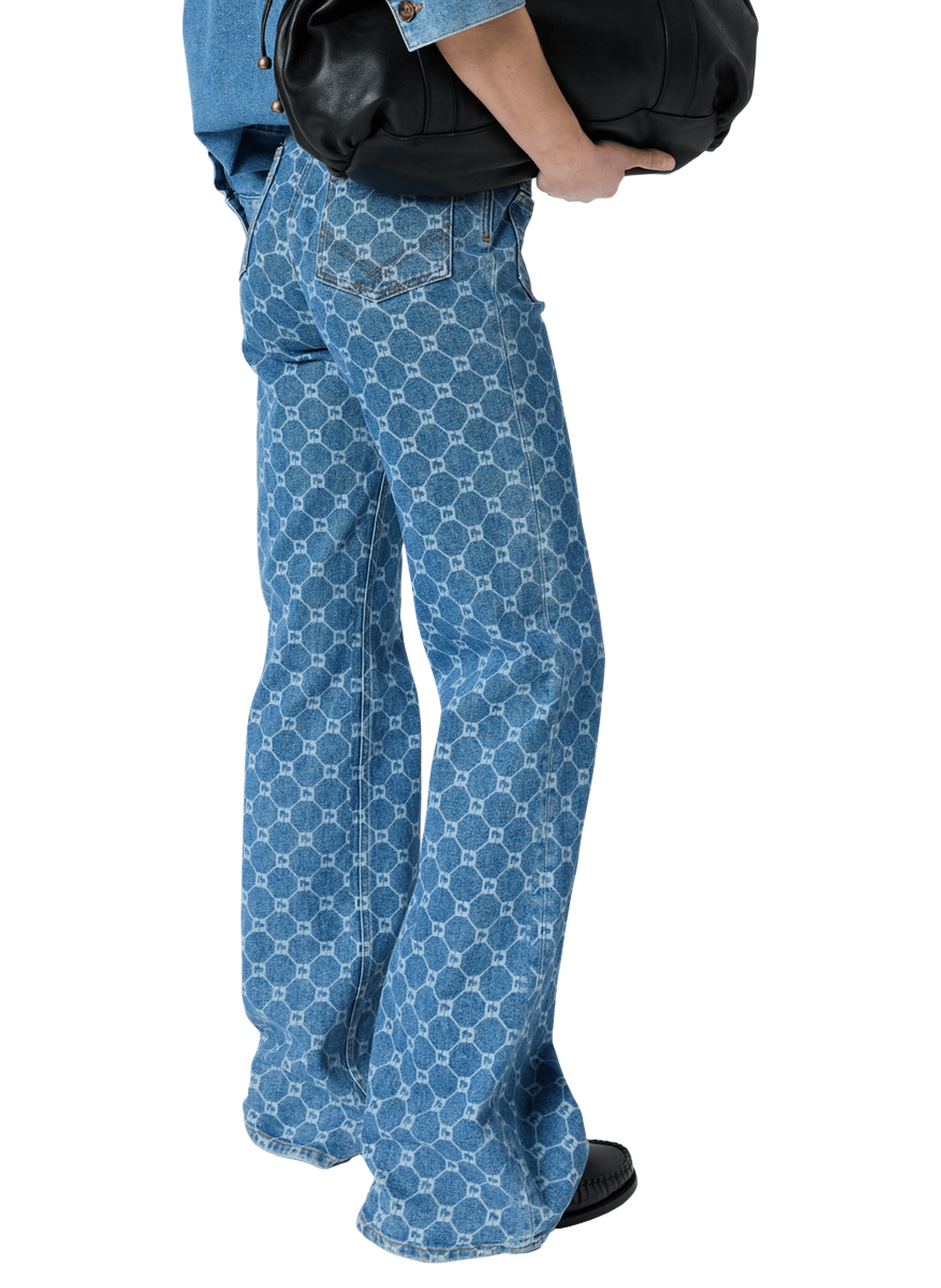 Jean flare à monogramme - anna GERARD DAREL Bleu