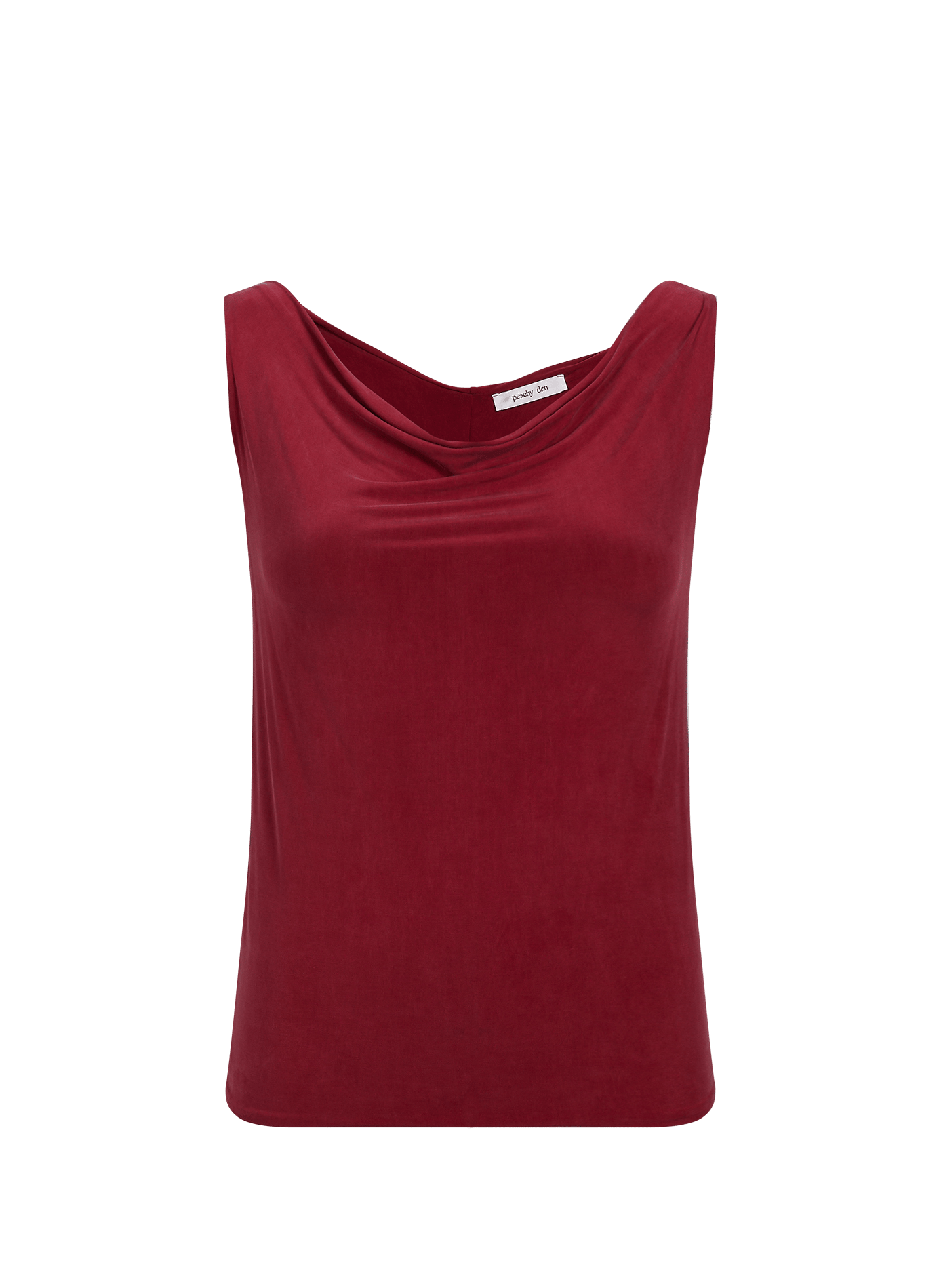 Rechte top KYLIE met watervalhals PEACHY DEN Rood