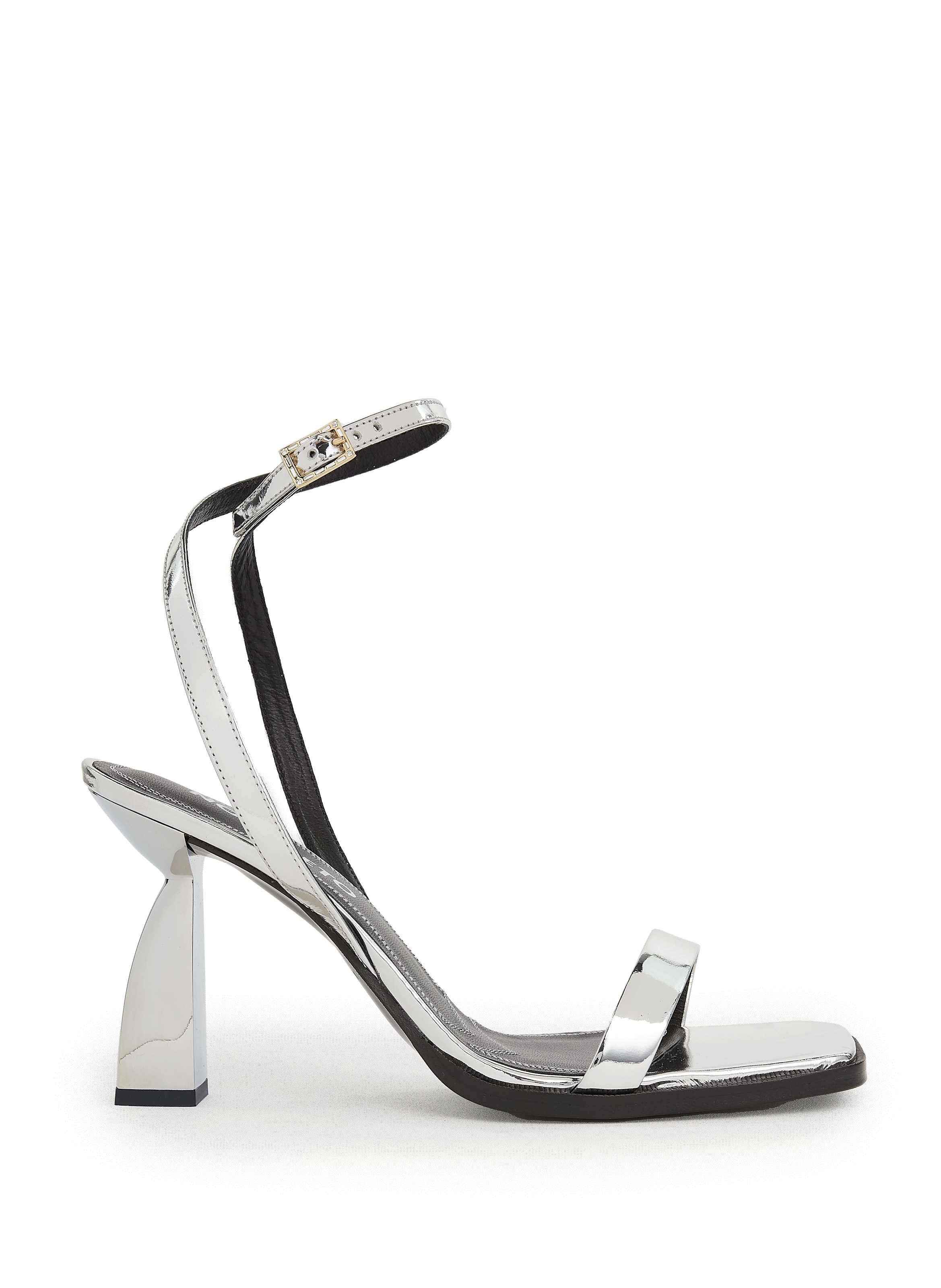 Sandales à talon métallisée
