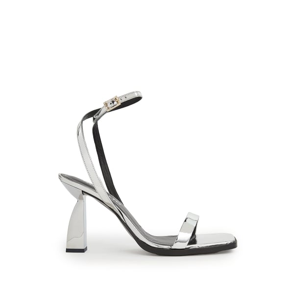 Sandales à talon métallisée