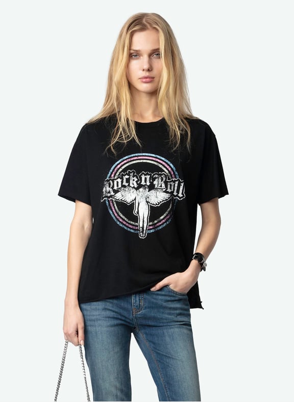 Tee-shirt imprimé en coton bio tommer Noir by ZADIG&VOLTAIRE ZADIG&VOLTAIRE Tee-shirt imprimé en coton bio tommer Noir