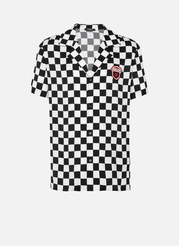 Chemise pyjama balmain racing en satin Noir by BALMAIN BALMAIN Chemise pyjama balmain racing en satin Noir