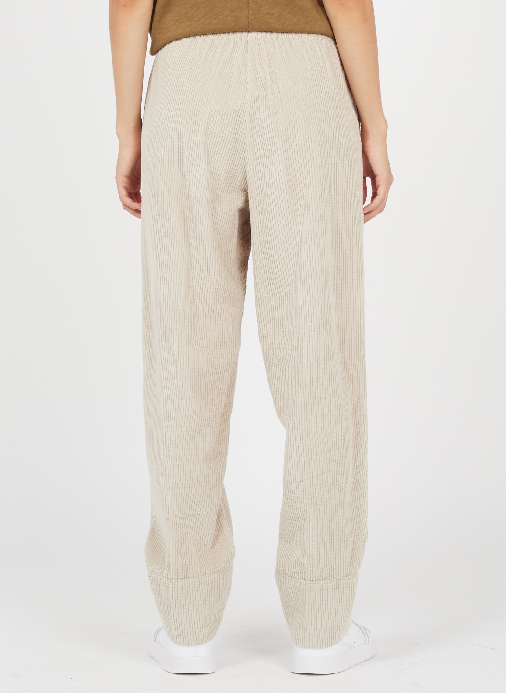 Pantalon large taille haute en velours côtelé padow AMERICAN VINTAGE Beige