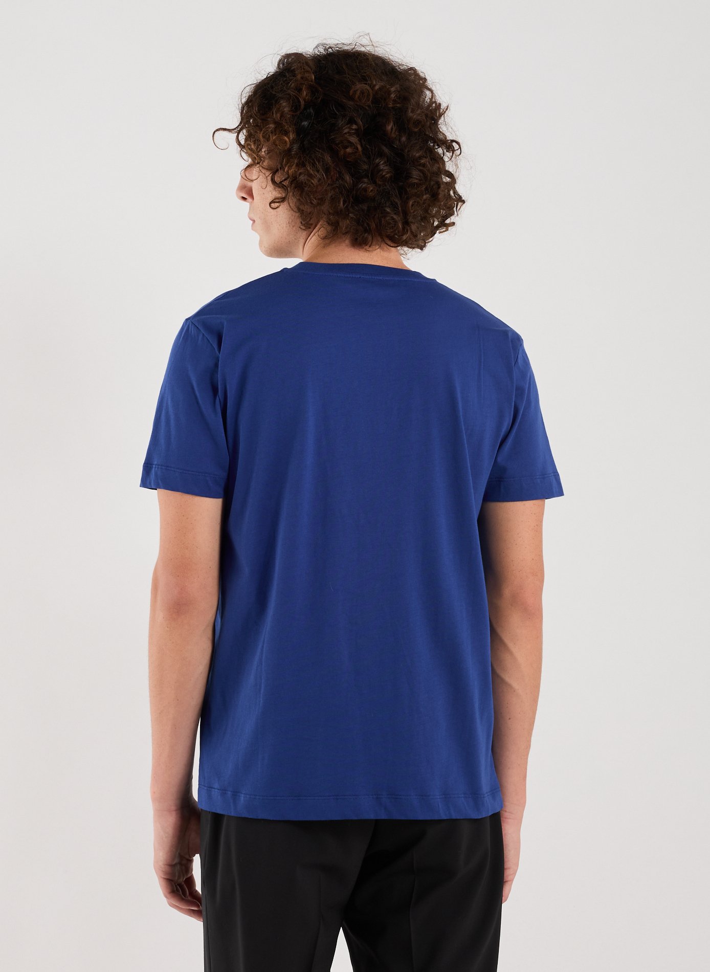 Organic cotton round-neck T-shirt AU PRINTEMPS PARIS Blue