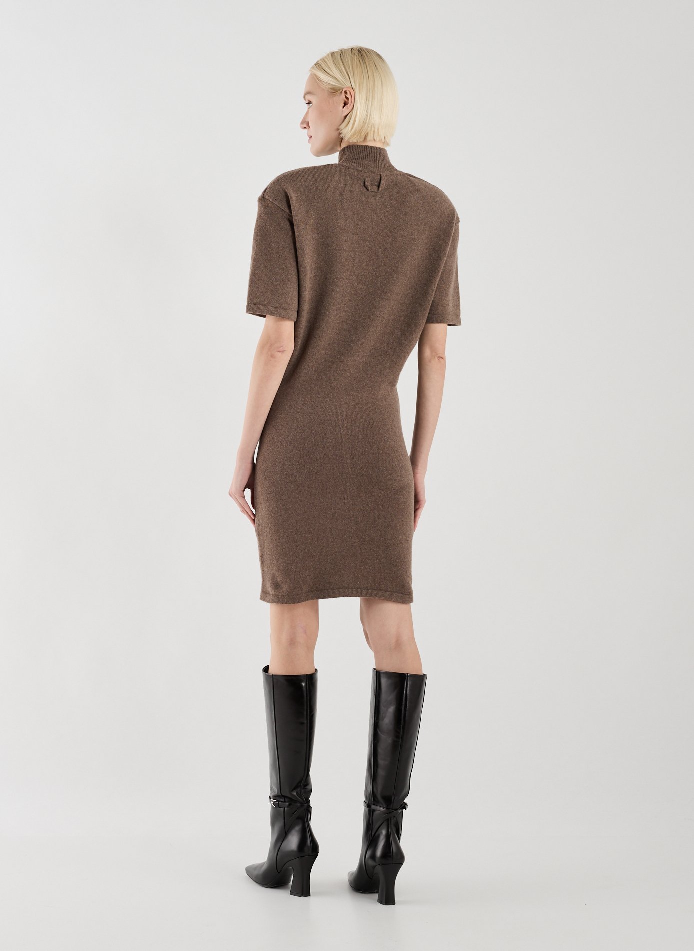 Robe midi en laine et cachemire JACQUEMUS Marron