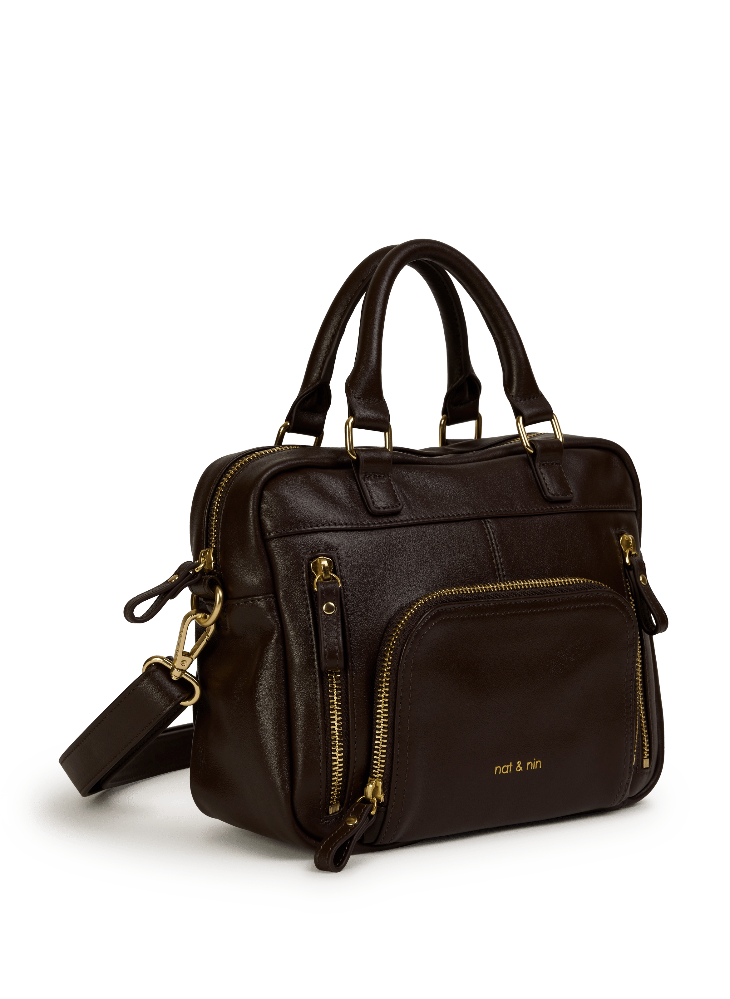 Mini Macy leather bag NAT & NIN Brown