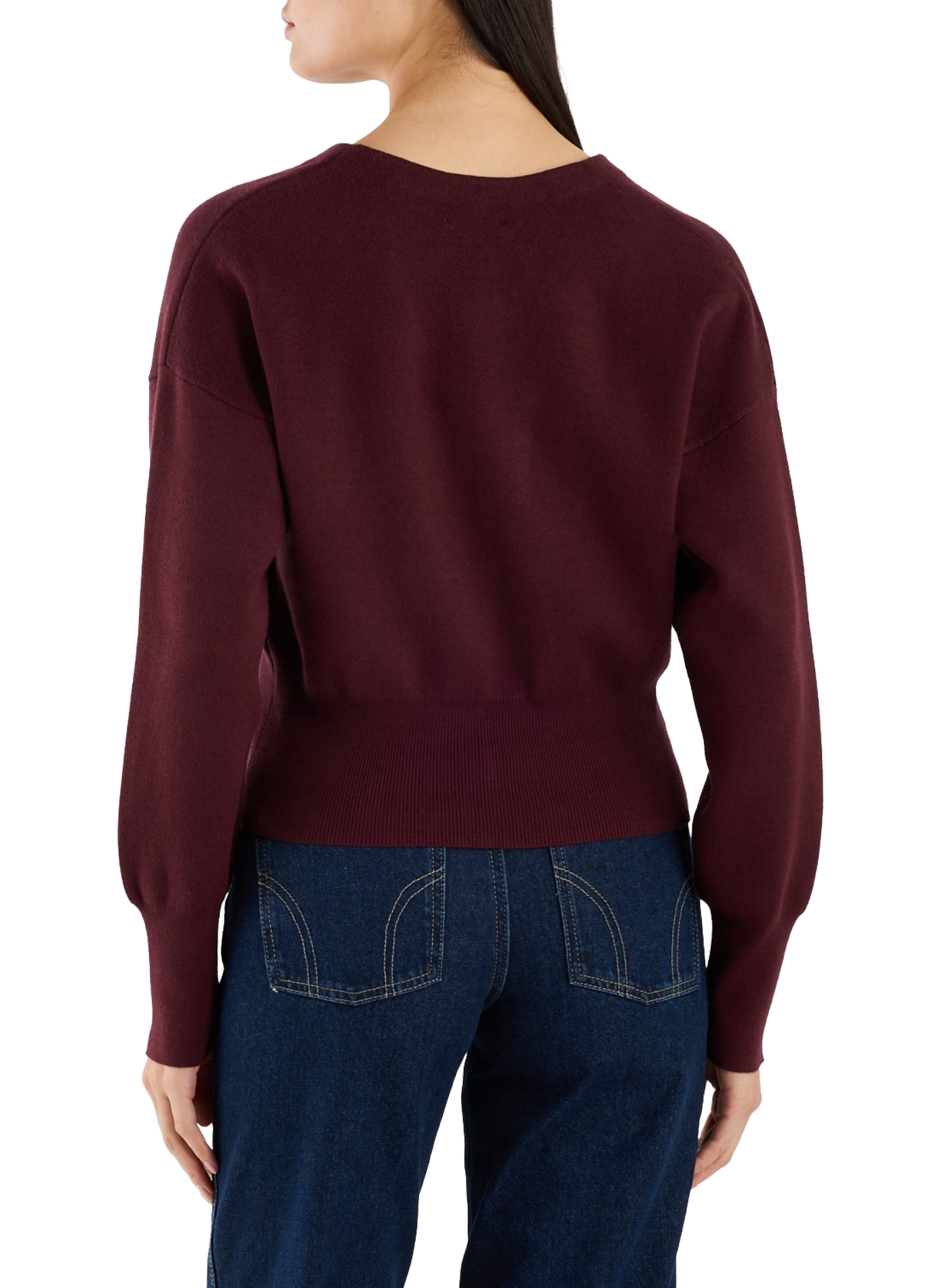 Cardigan cintré encolure V TOPSHOP Rouge