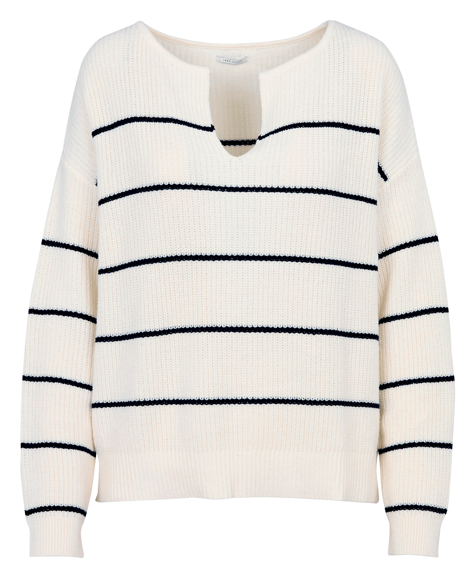 Pull col v en coton mélangé IKKS Noir