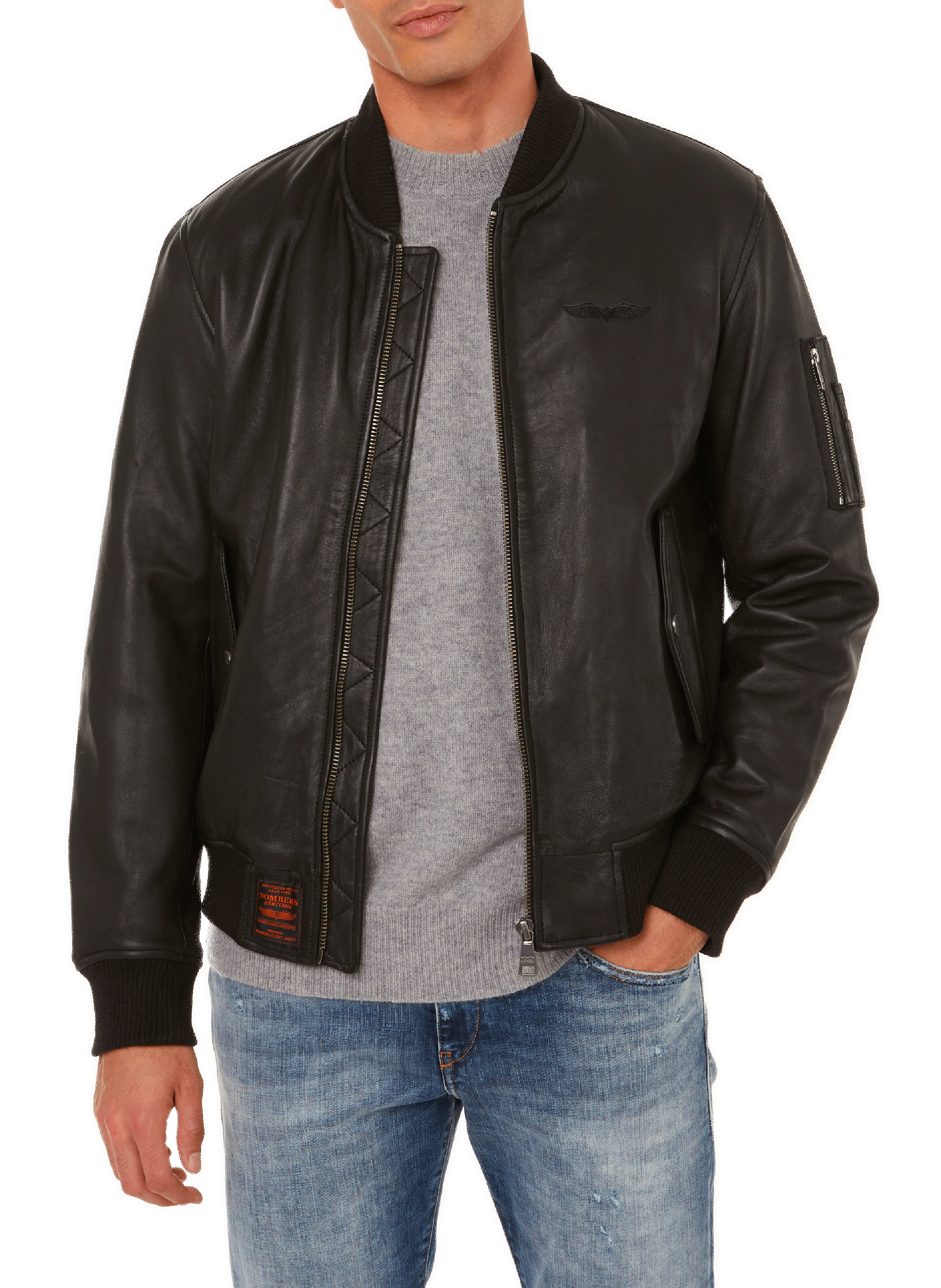 BOMBERS ORIGINAL Bomber Viper en cuir Noir