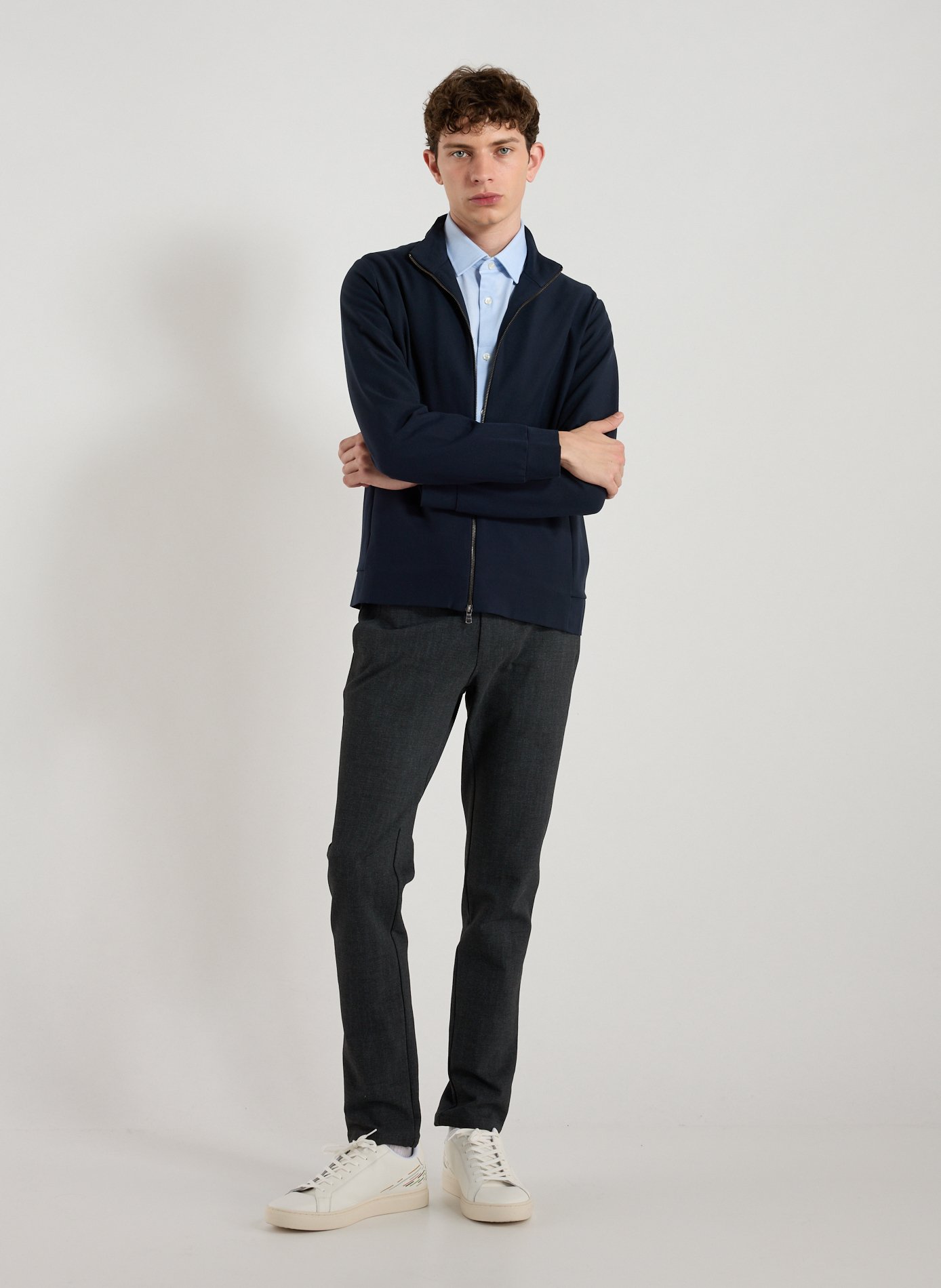 Zip-up high-neck vest 1789 CALA Blue