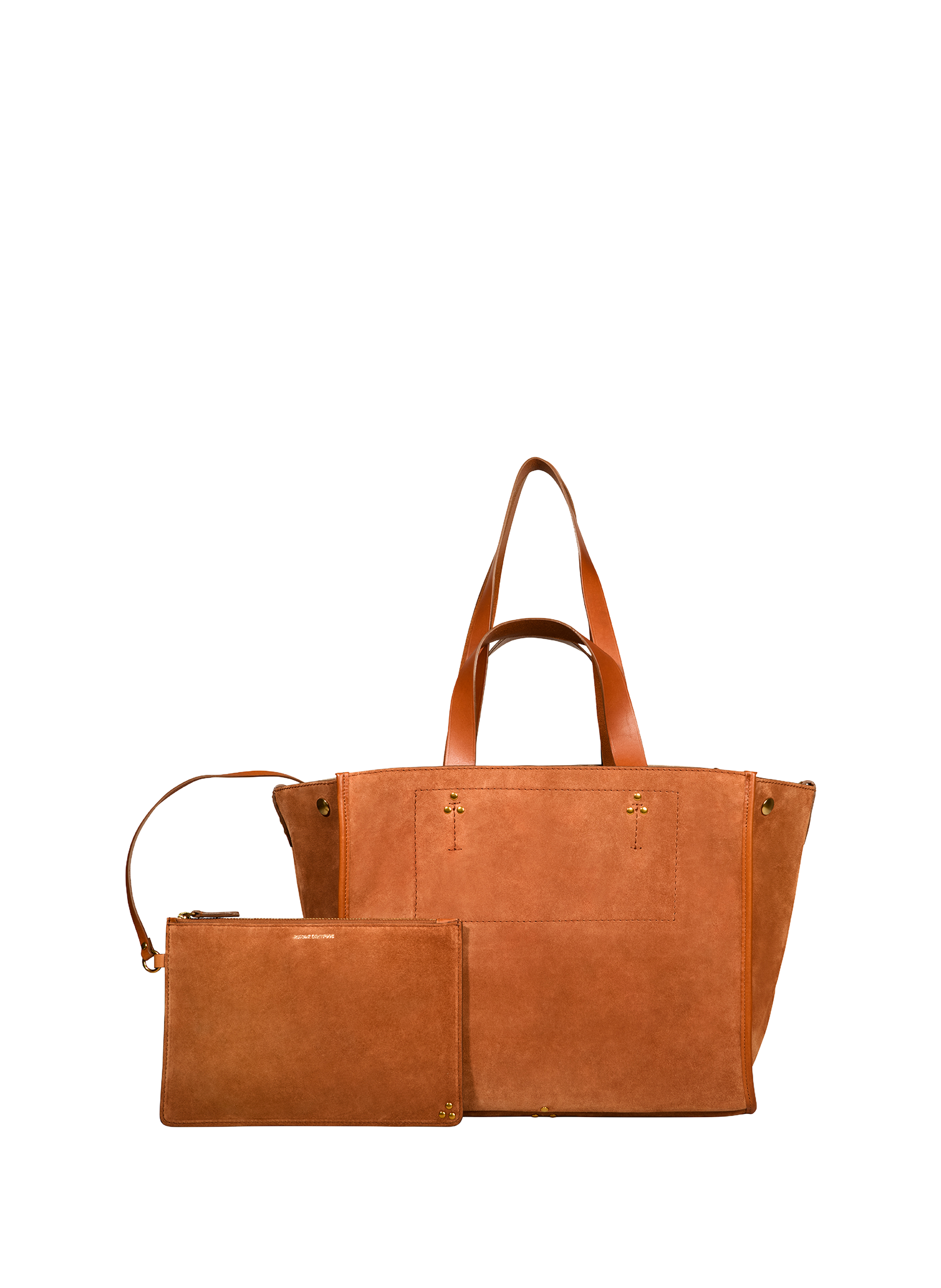 JÉRÔME DREYFUSS Sac cabas Léon M en cuir suédé Marron