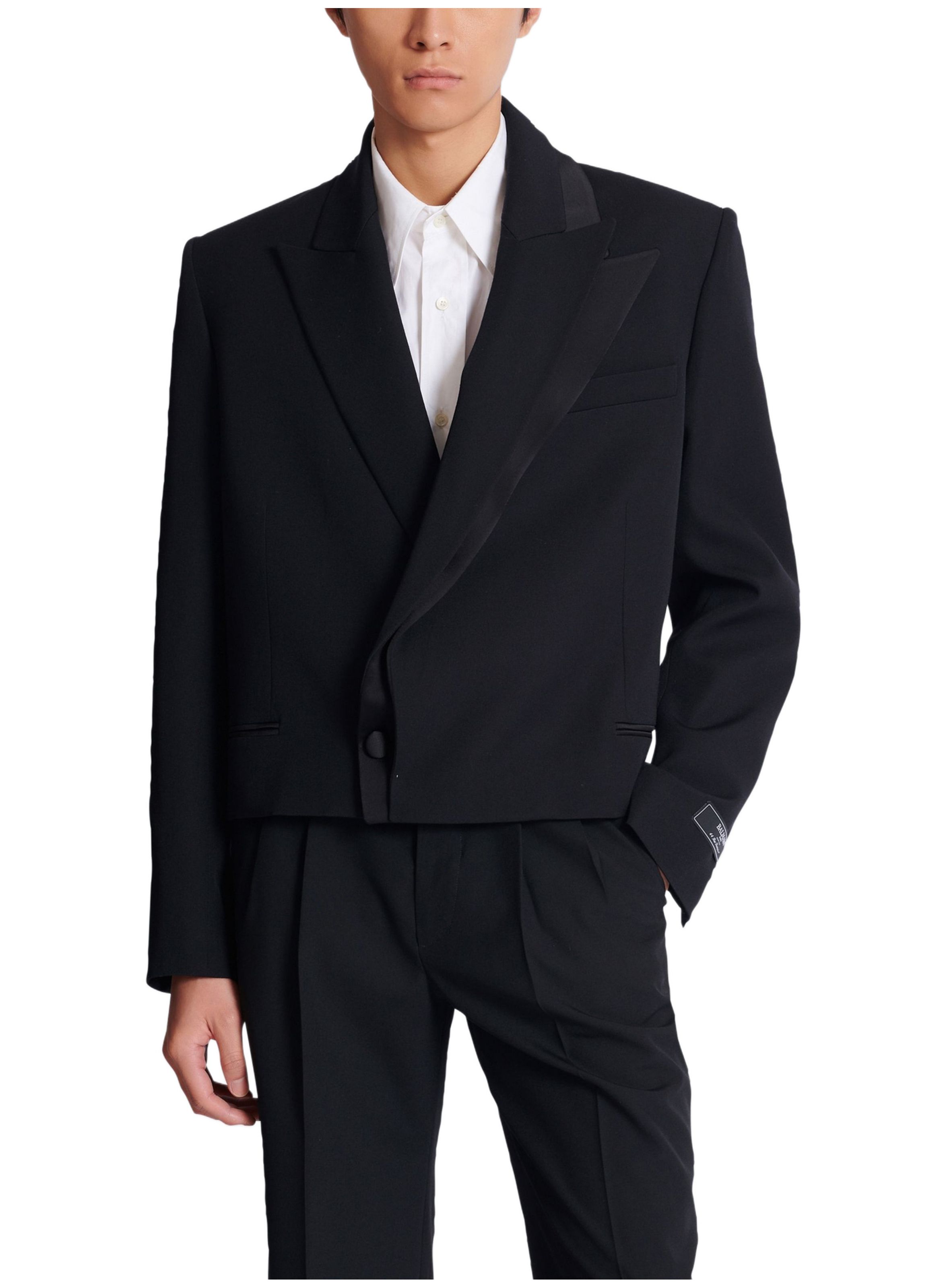 Spencer en grain de poudre BALMAIN Noir