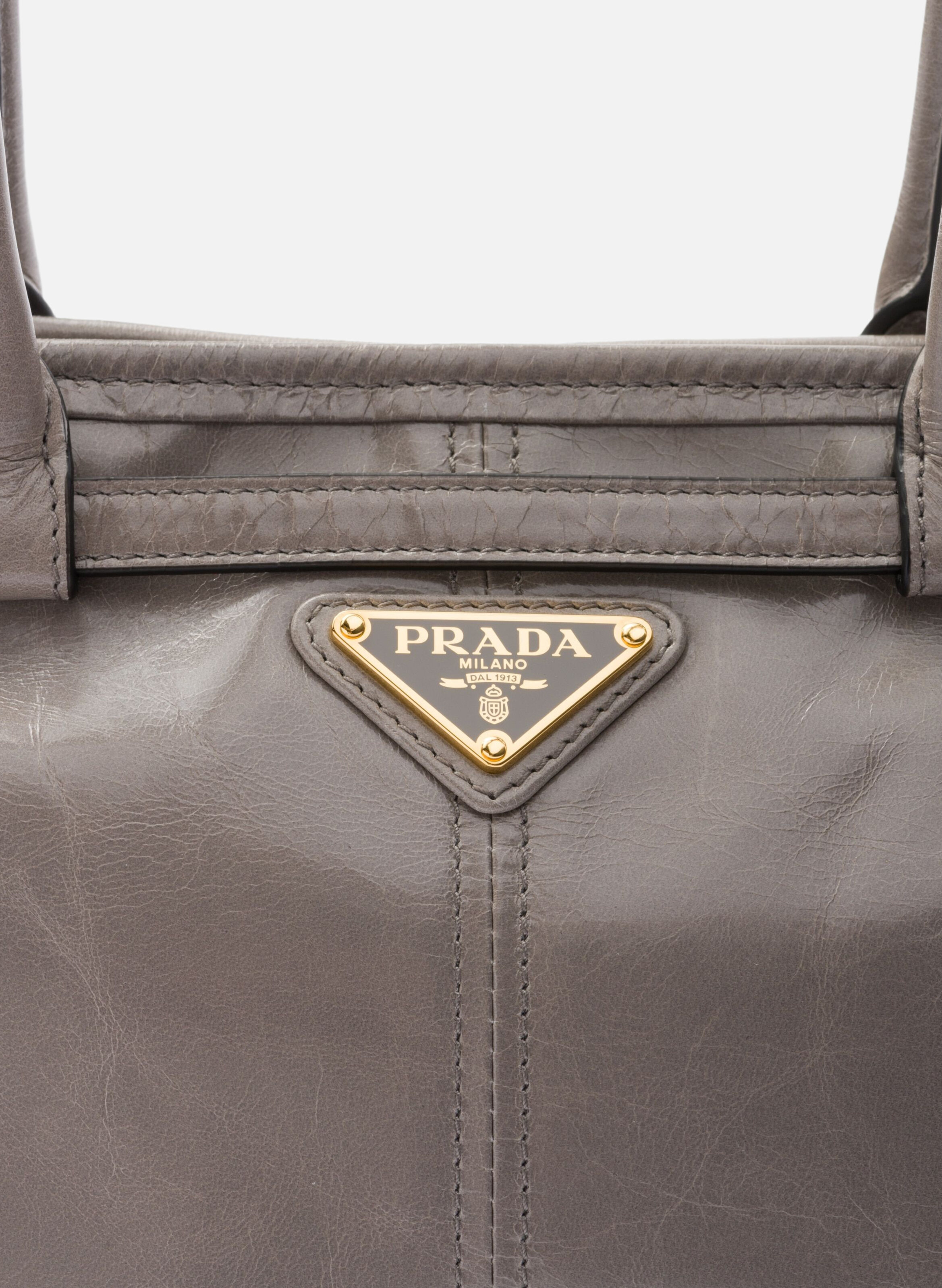 Sac à main prada bonnie en cuir PRADA Gris