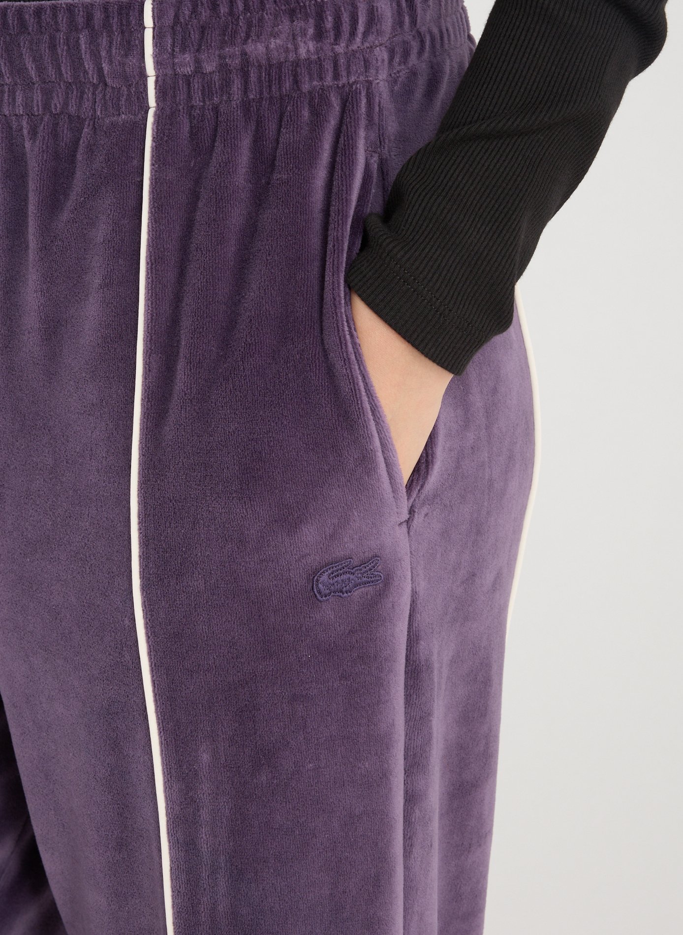 Pantalon de survêtement en velours de coton mélangé LACOSTE Violet