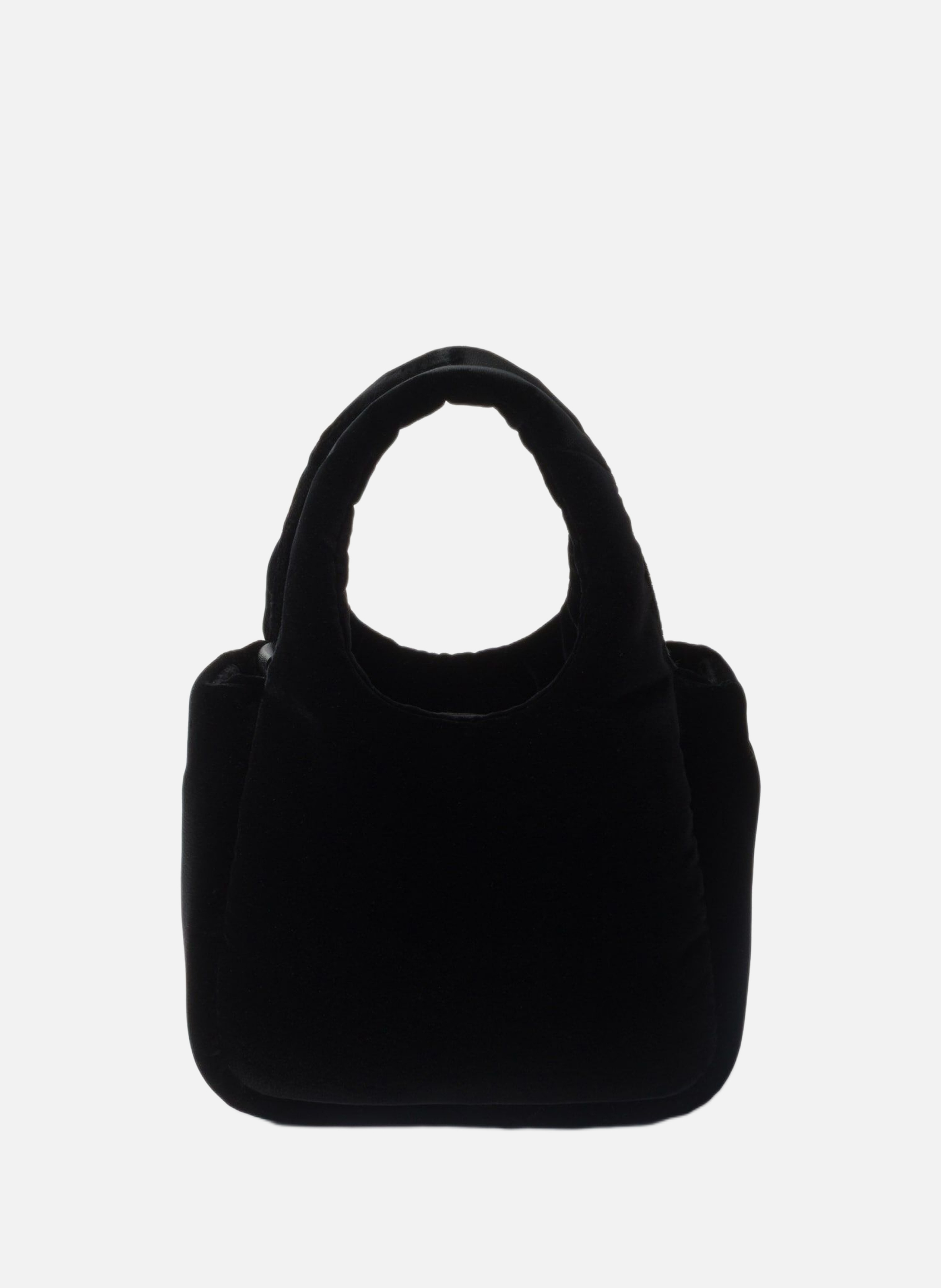Mini sac à main en velours matelassé PRADA Noir