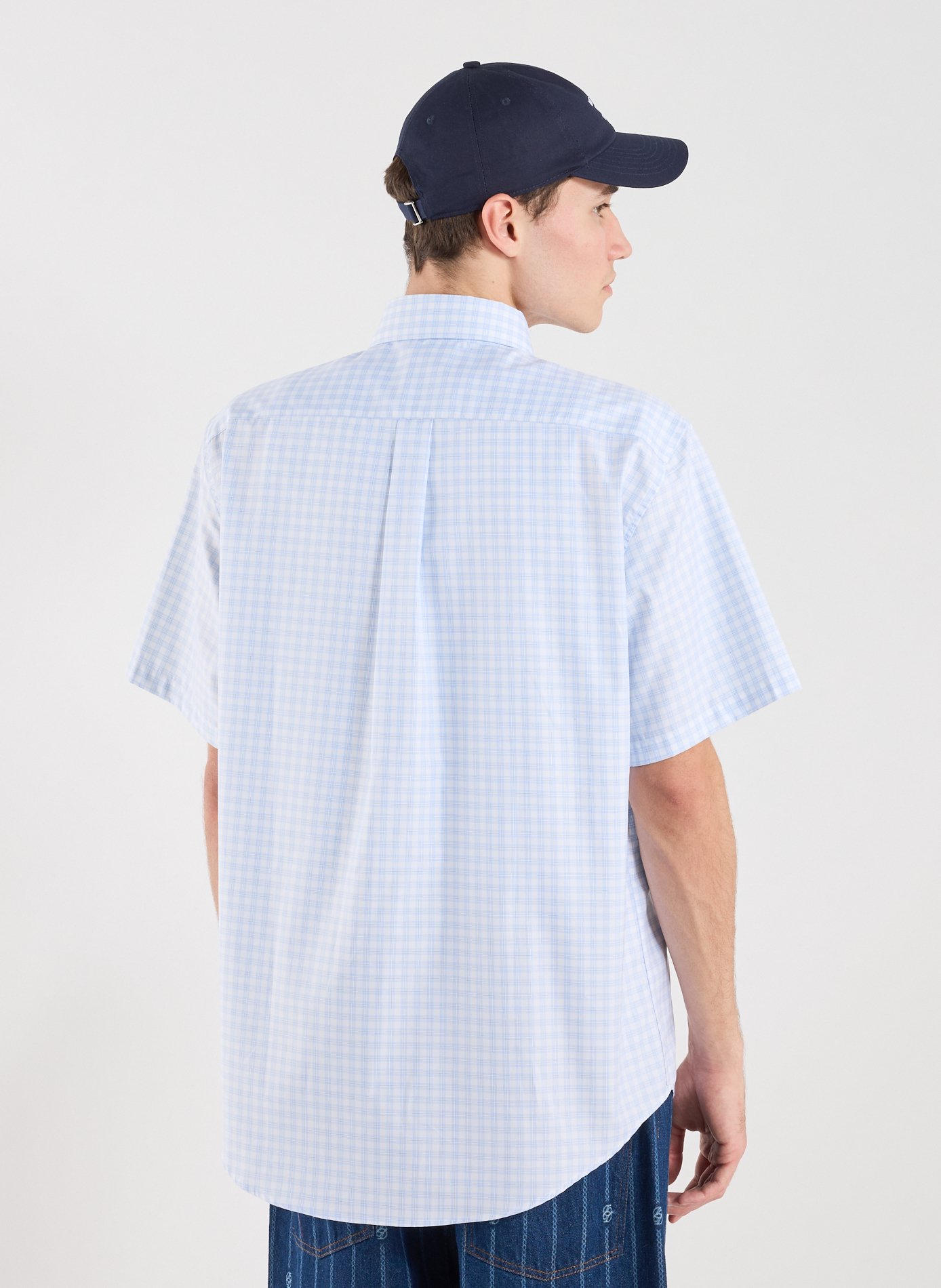 The checked cotton shirt DROLE DE MONSIEUR Blue