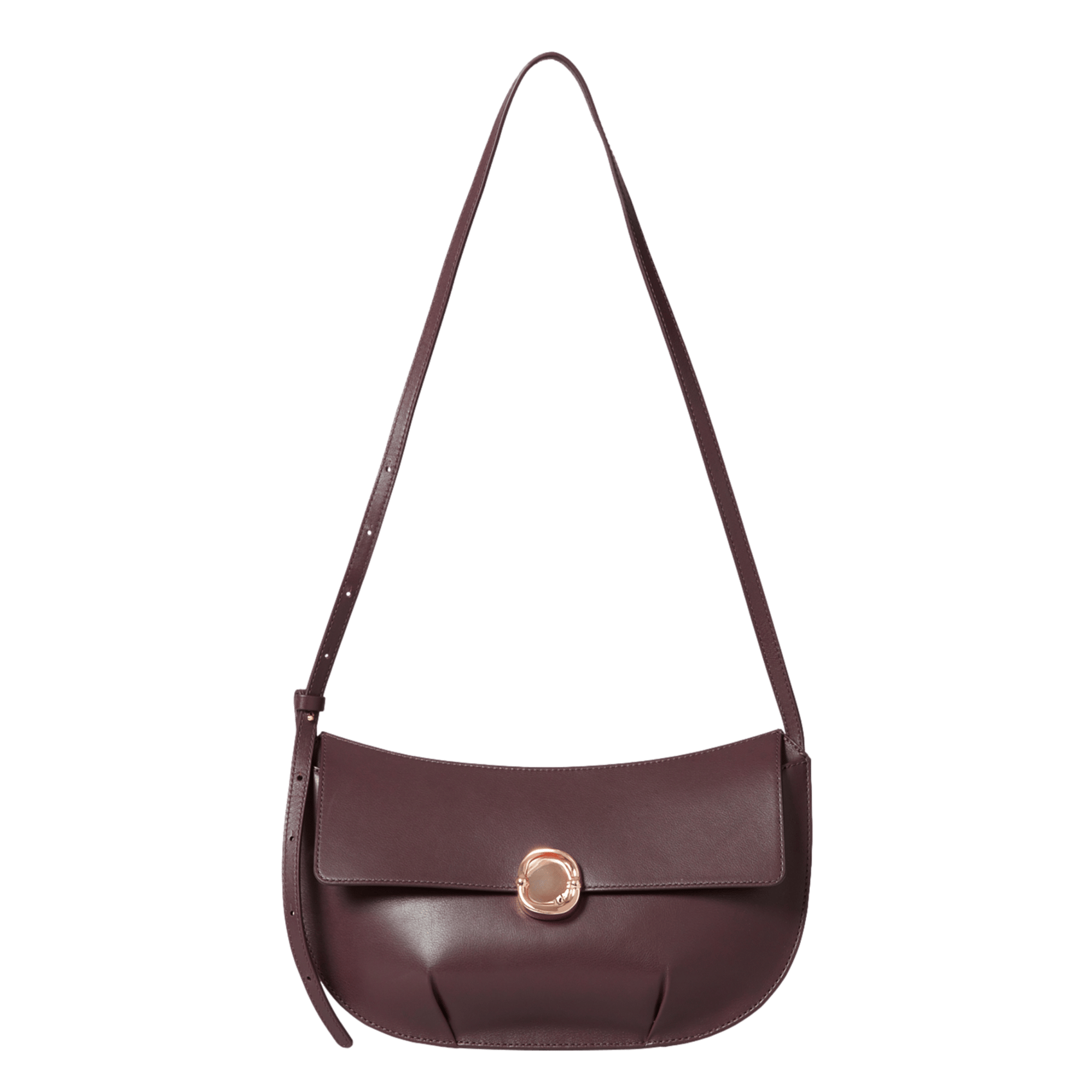 Sac bandoulière en cuir aloyse  Lie de vin