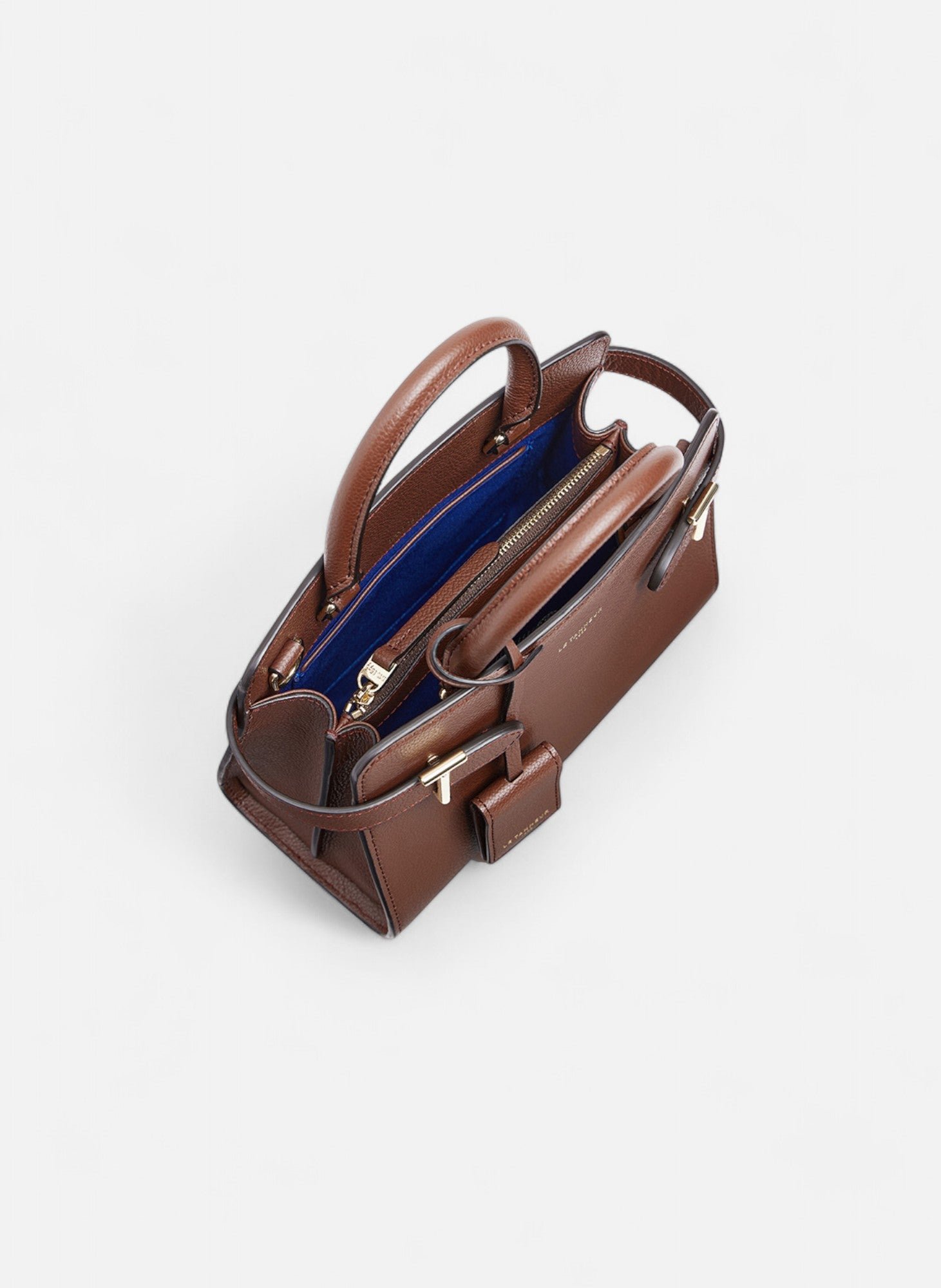 Petit sac à main emilie en cuir grainé LE TANNEUR Marron