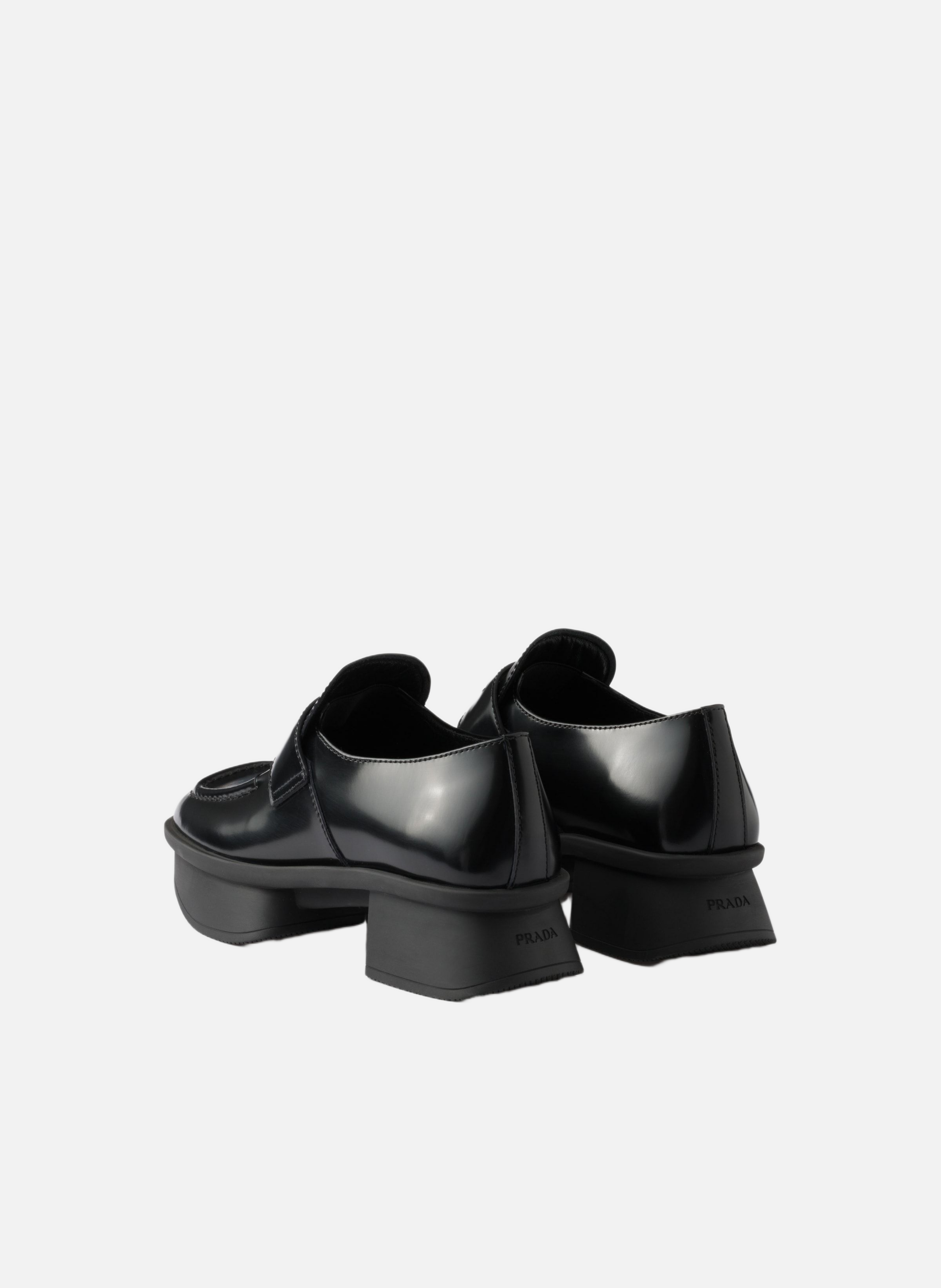Mocassins equal en cuir brossé PRADA Noir