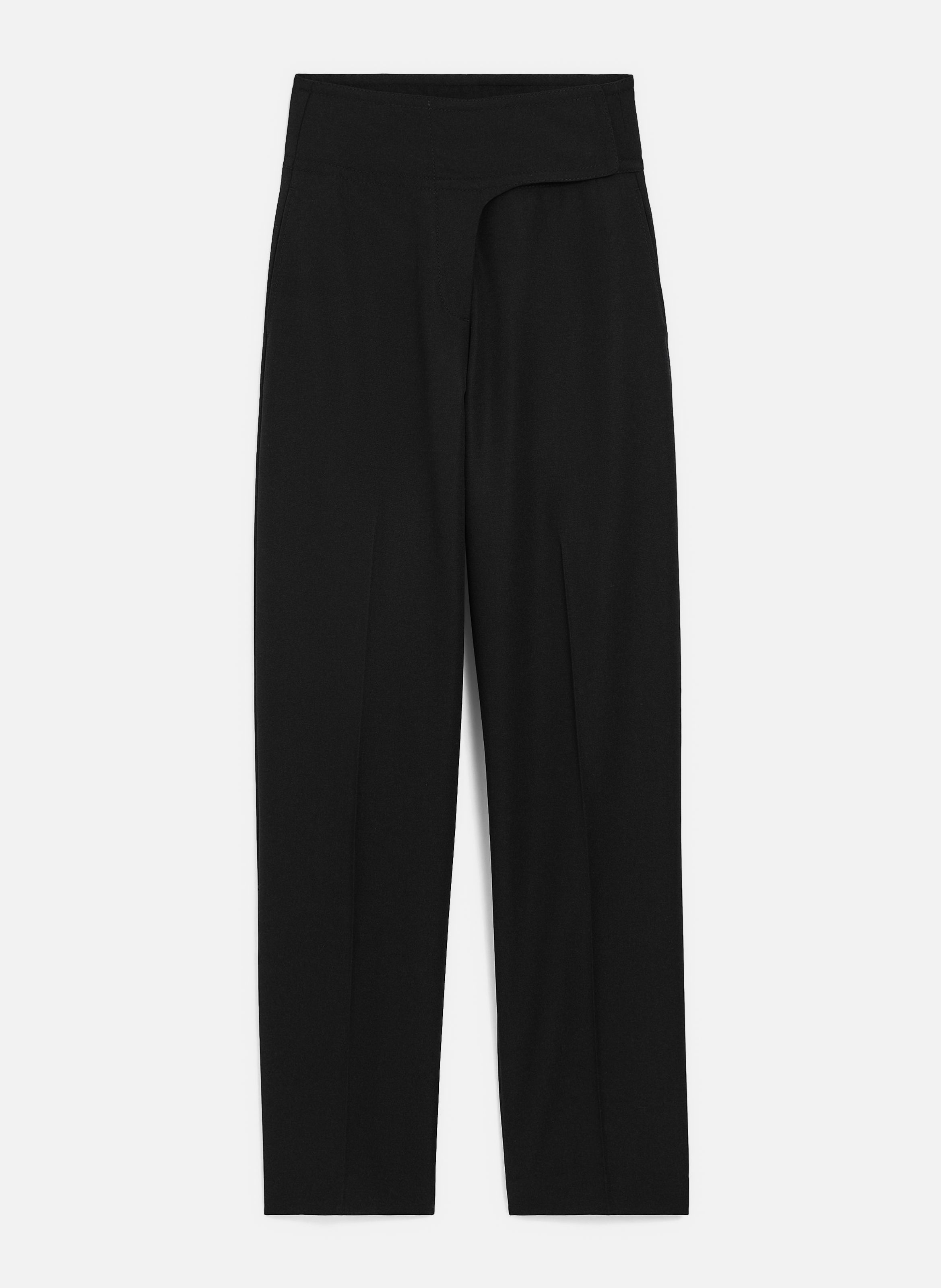 Pantalon à ceinture portefeuille en laine vierge AMI PARIS Noir