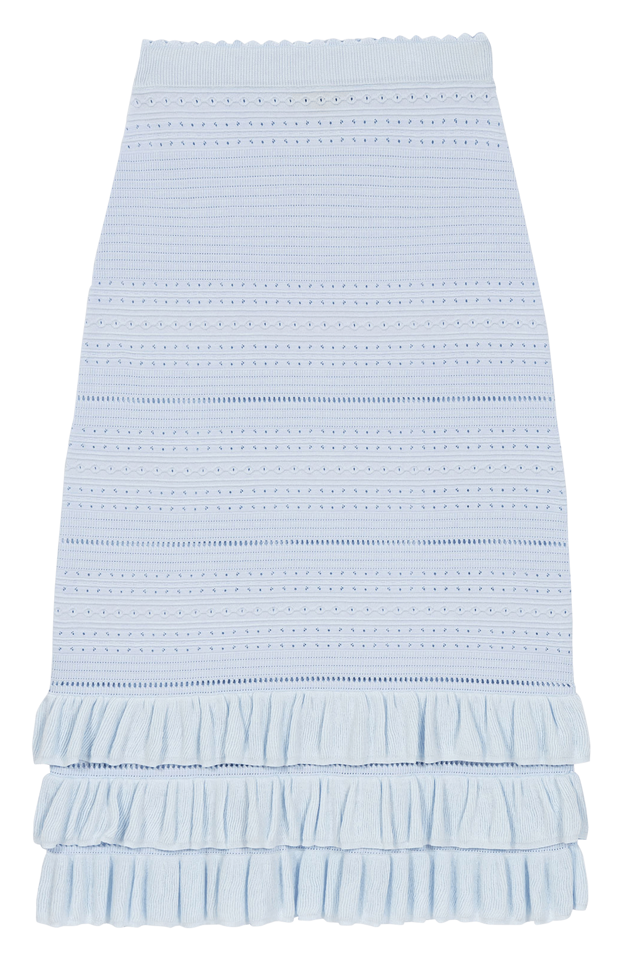 Jupe longue droite en maille MAJE Bleu