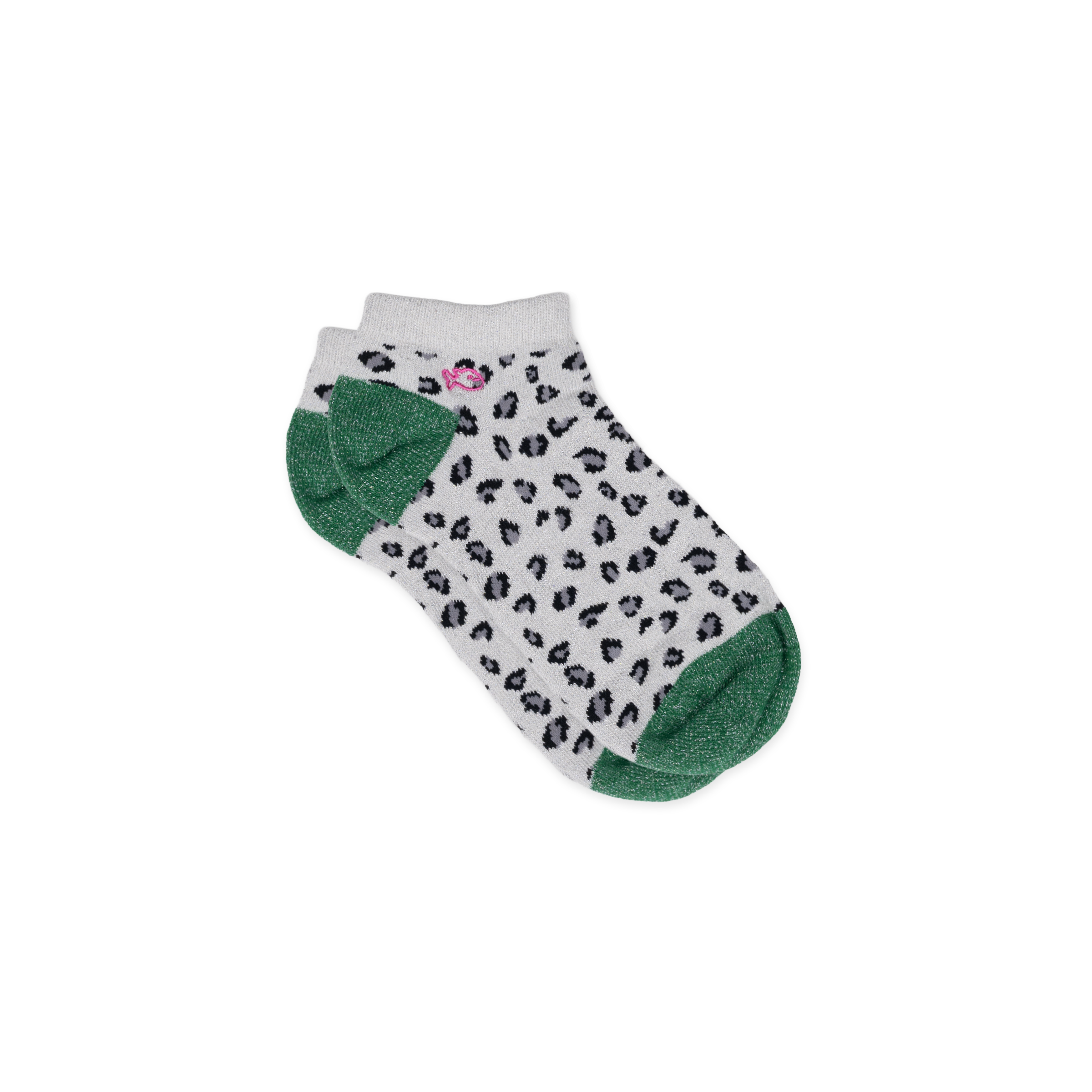 Socquettes en coton peigné leopard BILLYBELT Blanc