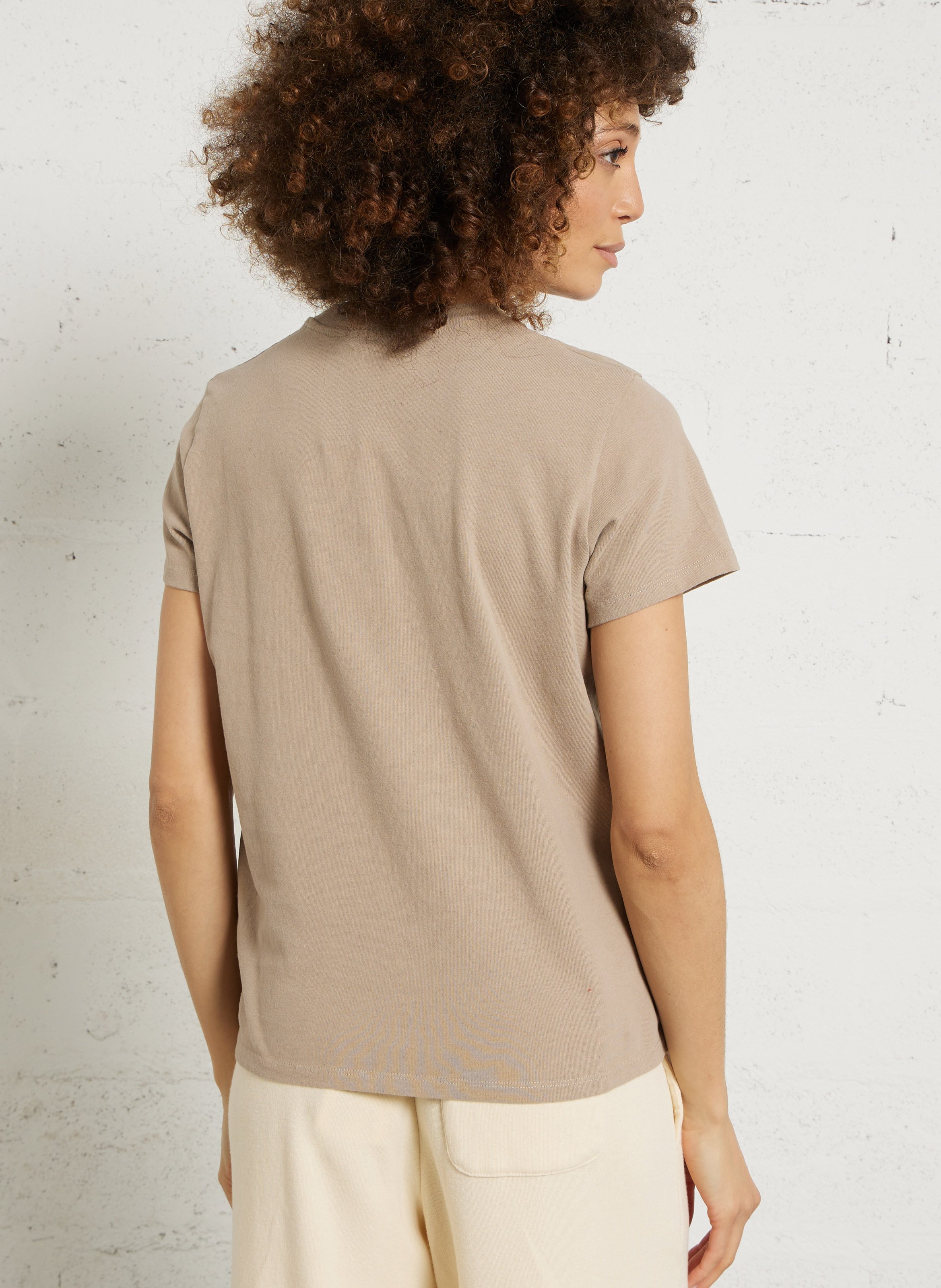 Tee-shirt droit col rond en coton ykobow AMERICAN VINTAGE Gris