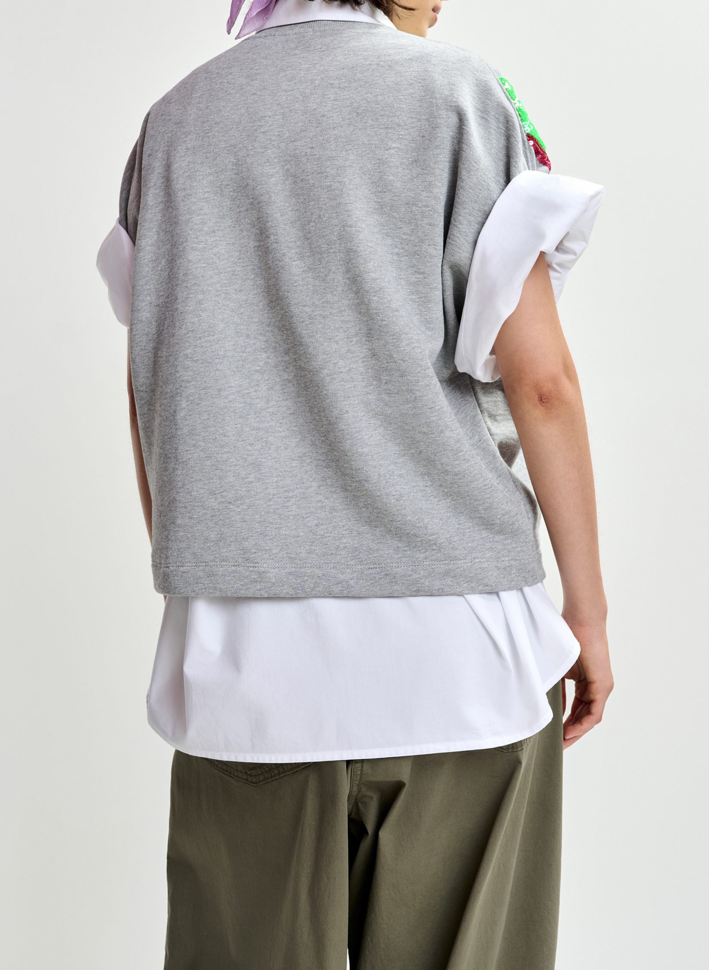 Sweat oversize col rond en coton jolies ESSENTIEL ANTWERP Gris