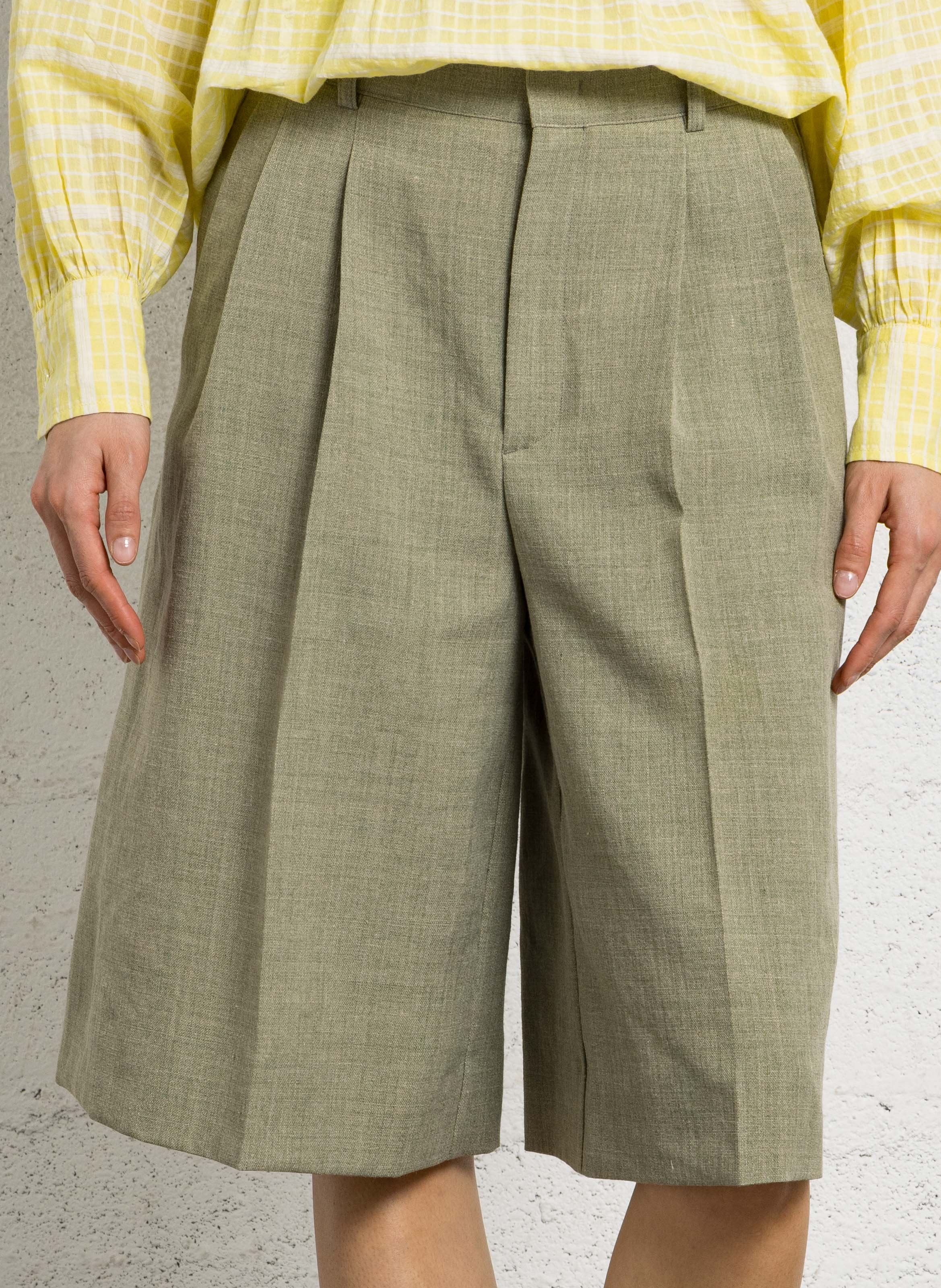 Bermuda large taille haute en coton imogen SOEUR Marron