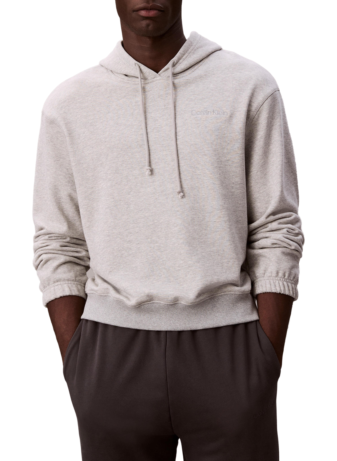 Kapuzenpullover aus Baumwollmischung CALVIN KLEIN Grau