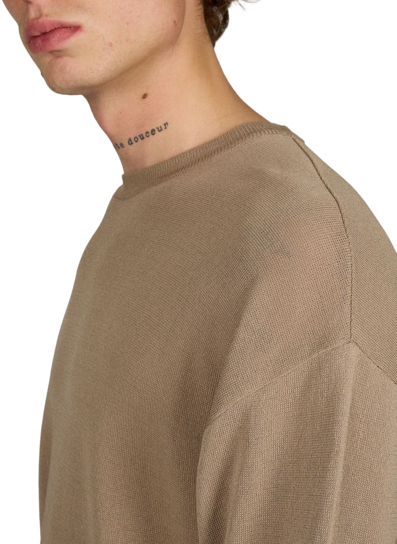 Pull droit col rond  MERELY MADE Beige