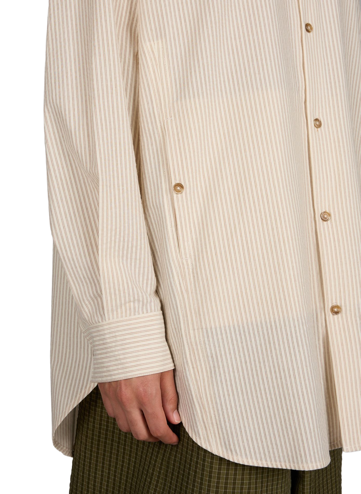 Camisa larga holgada a rayas MERELY MADE Beige