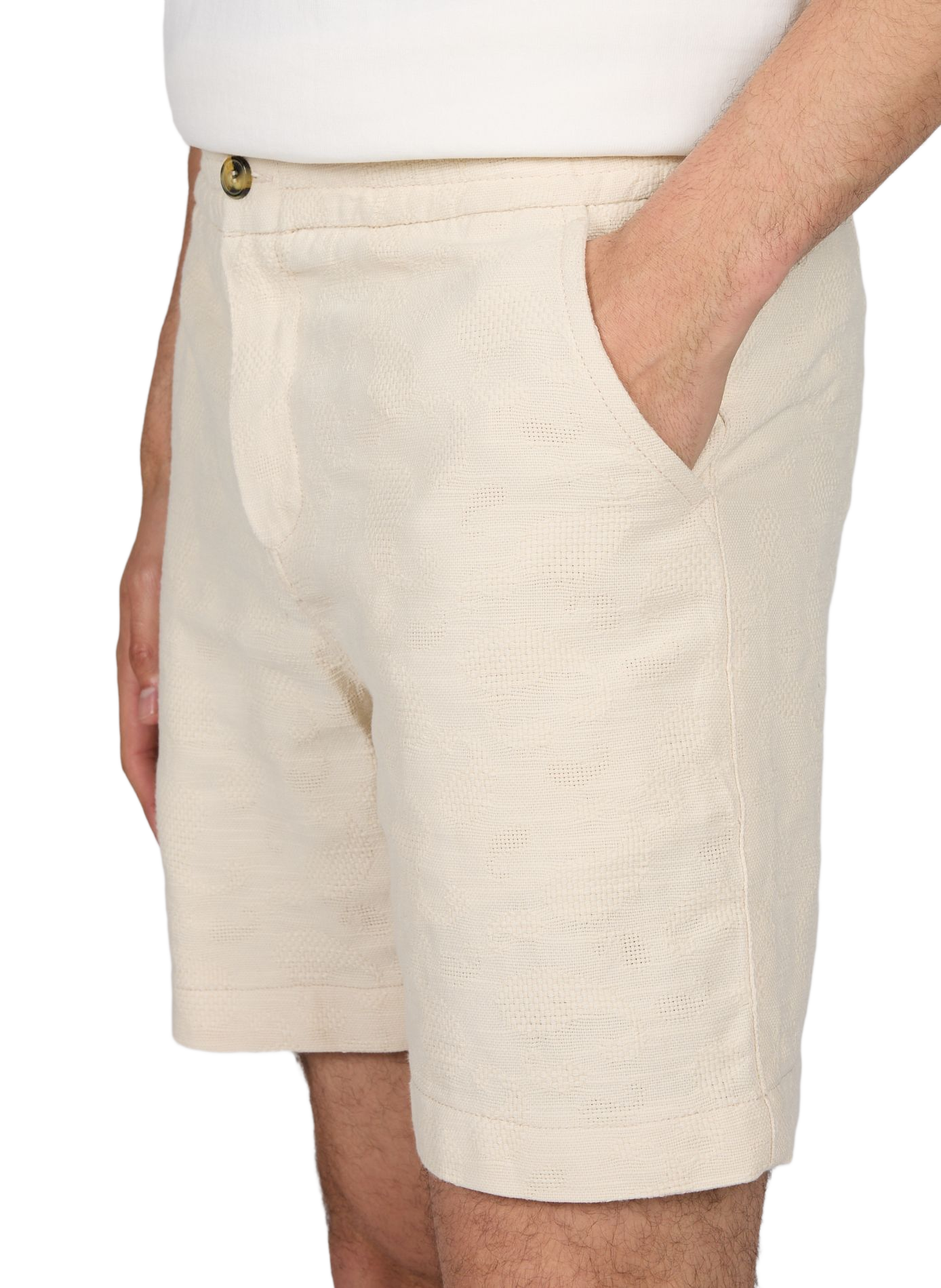 Short droit Chèvre en coton FAGUO Beige