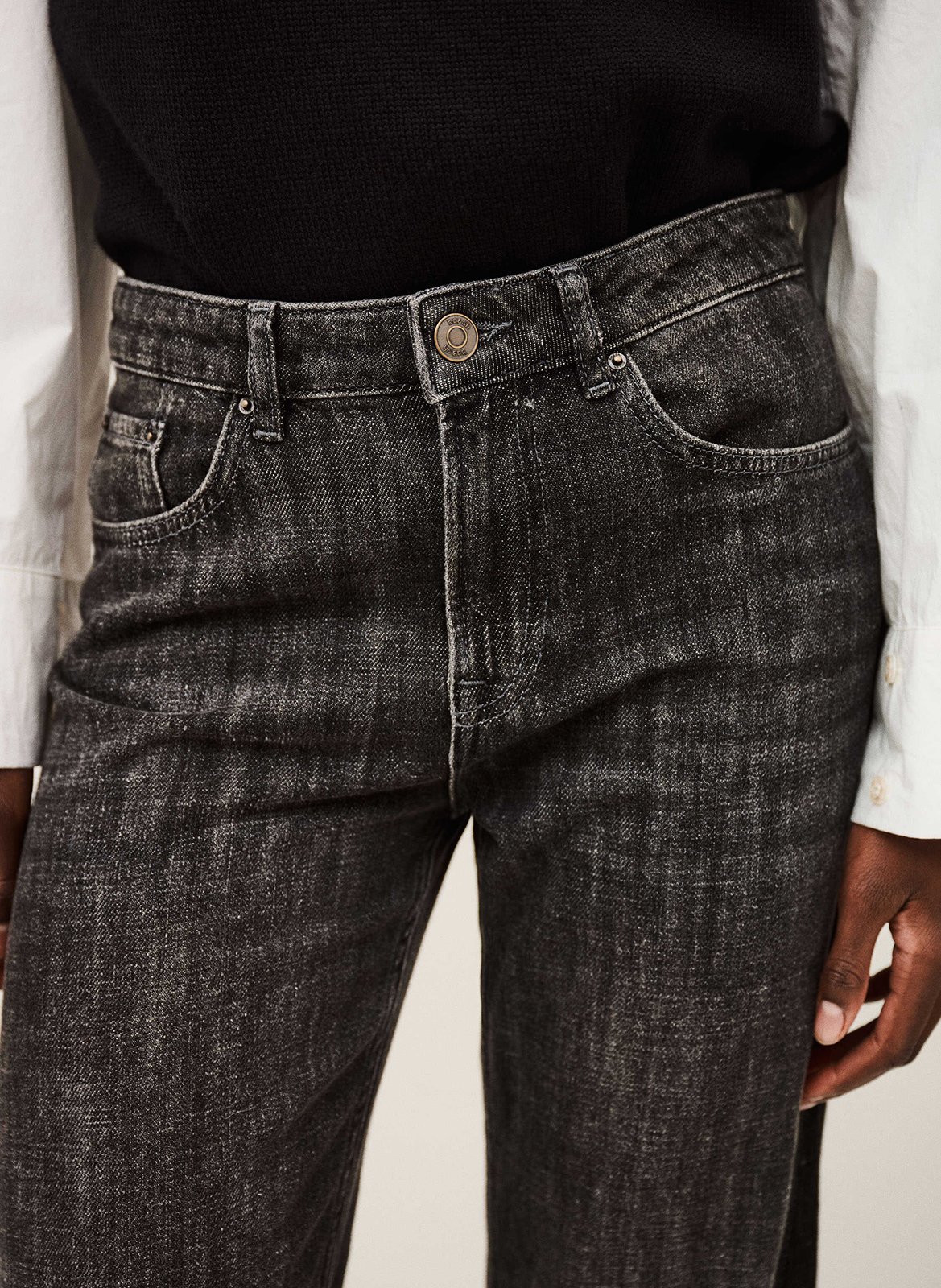 Jean flare en coton bio fadou BA&SH Noir