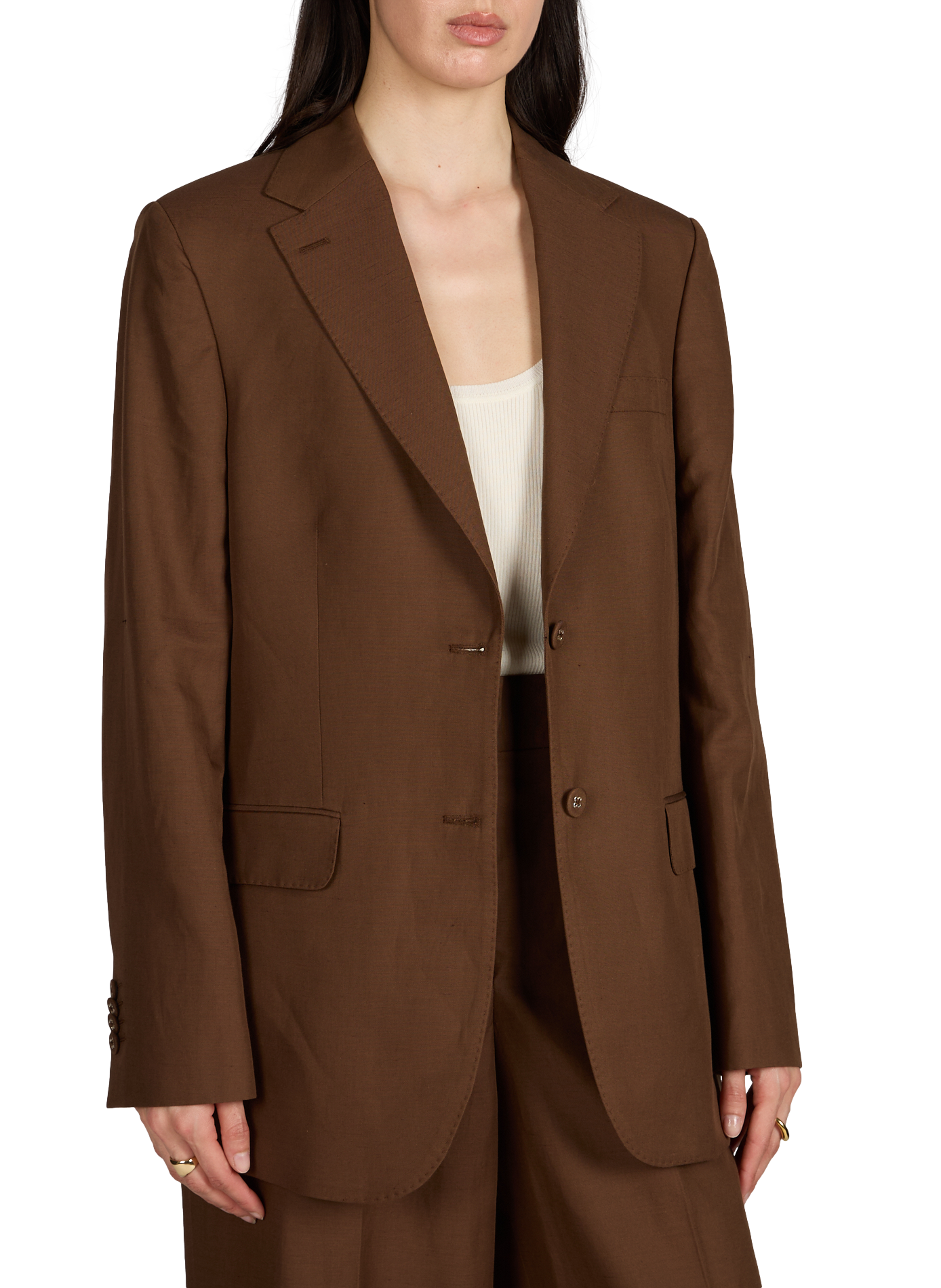 Linen and cotton blended blazer OFFICINE GENERALE Khaki
