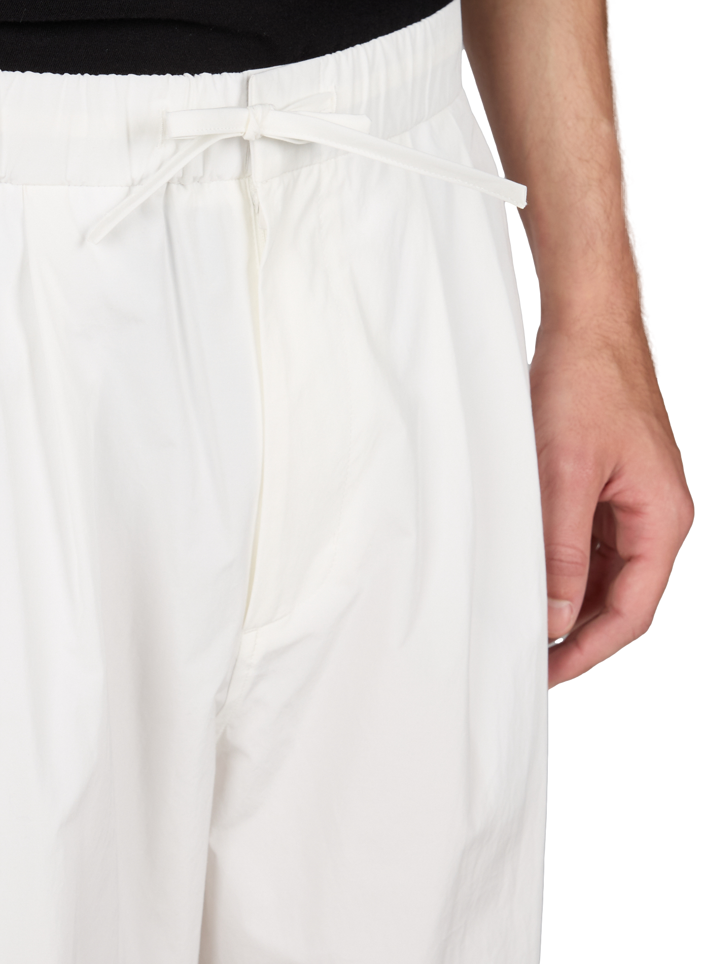 Elasticated waist solid trousers AMOMENTO White