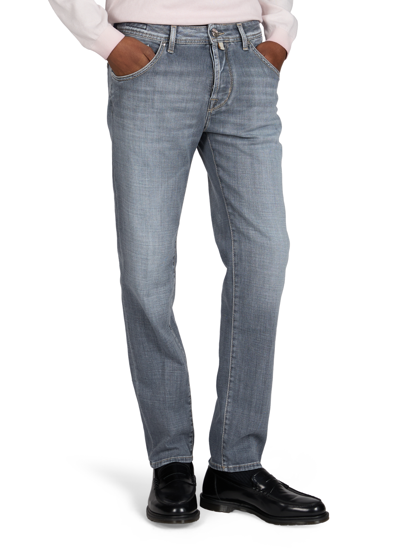 Cropped cotton blend jeans JACOB COHEN Grey