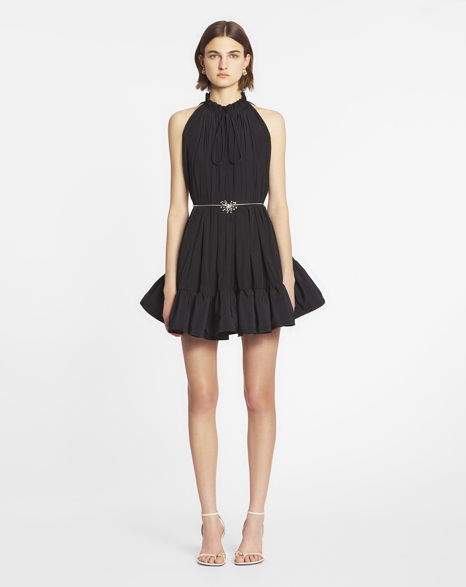 Robe courte à volants LANVIN Noir